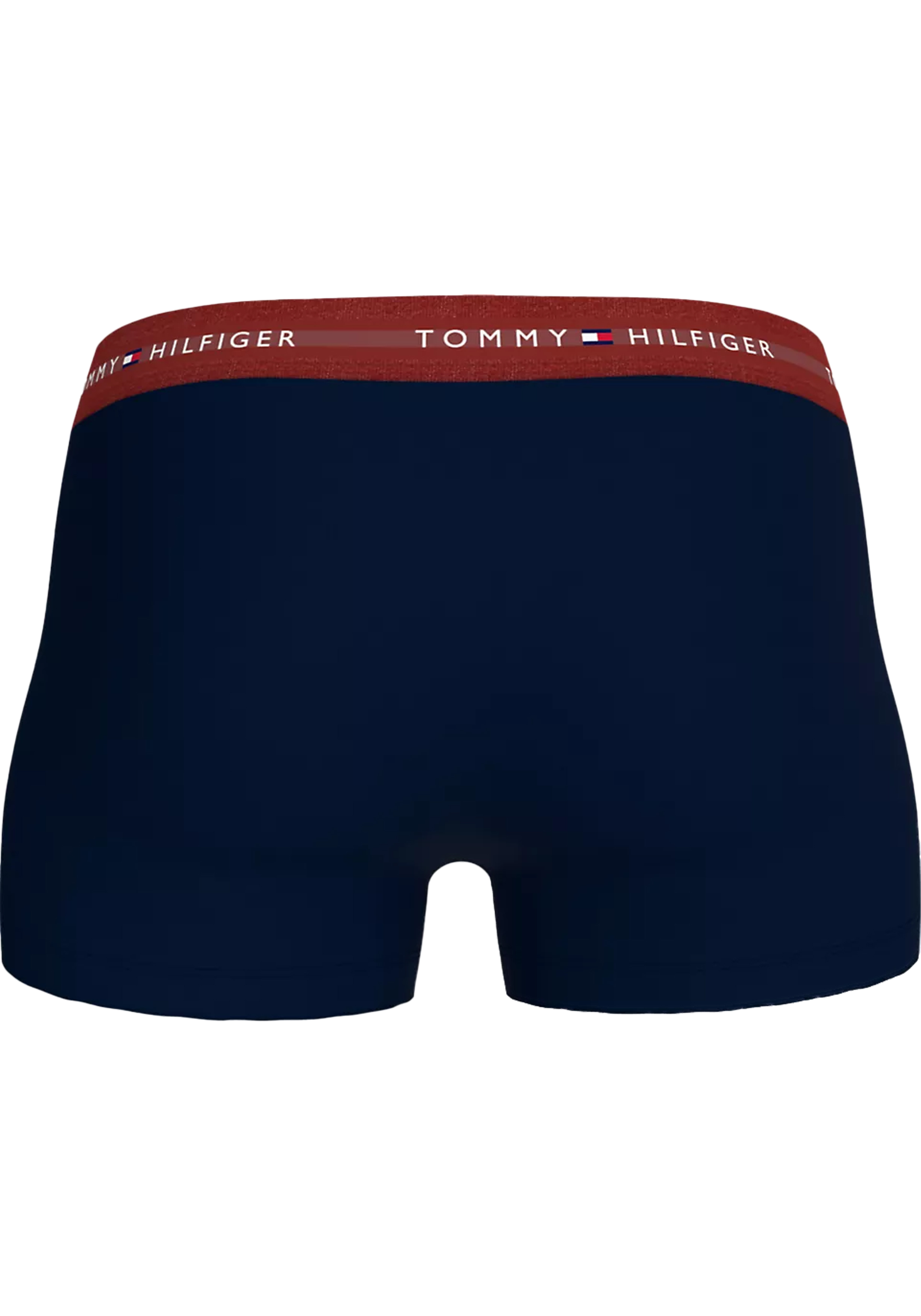 Tommy Hilfiger trunk (3-pack), heren boxers normale lengte, blauw met gekleurde tailleband