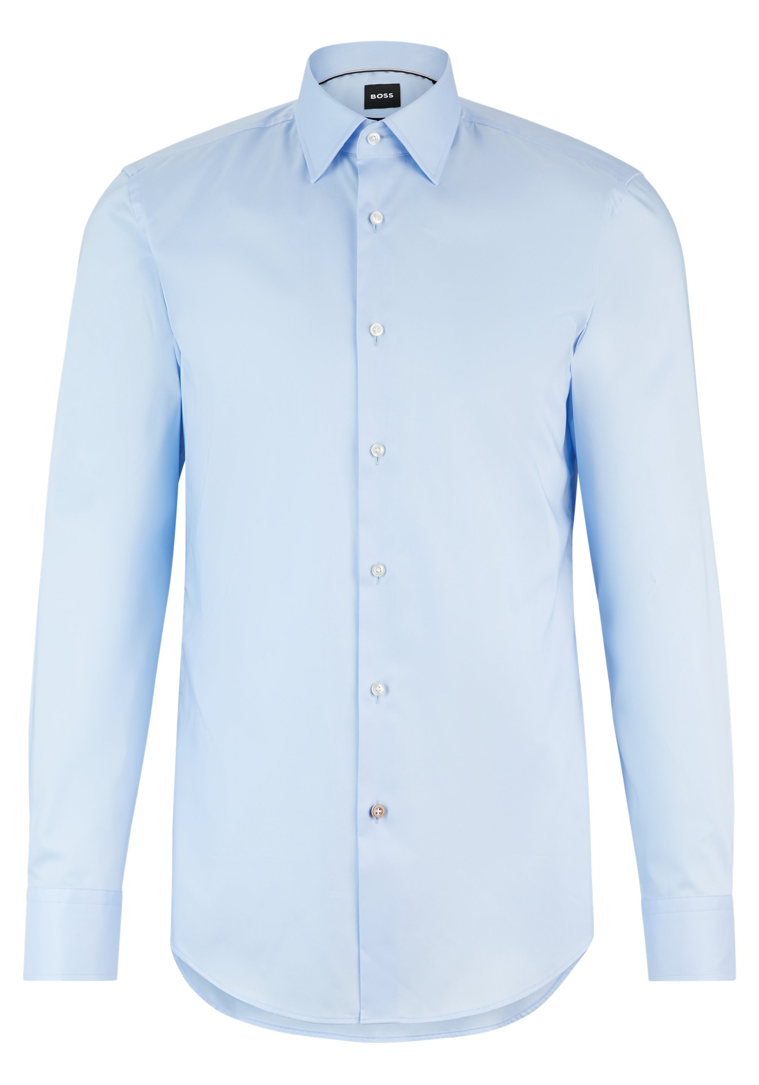 BOSS Hank slim fit overhemd, popeline, blauw