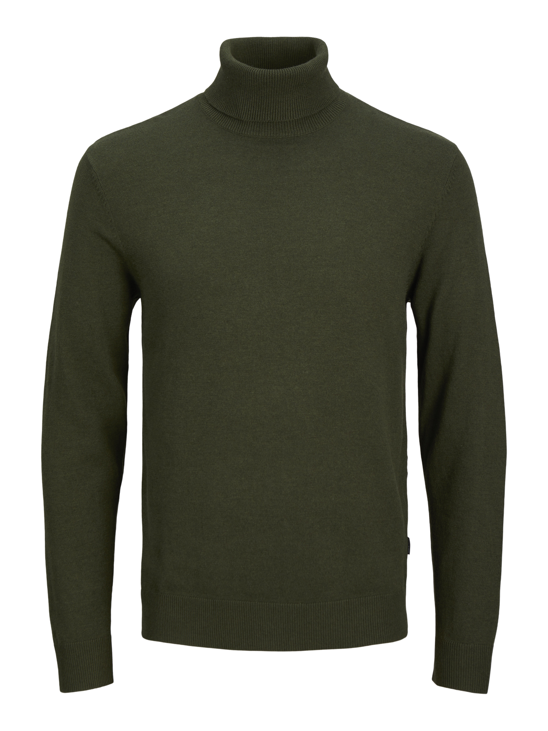 JACK & JONES Emil knit roll neck slim fit, heren pullover viscosemengsel met col, groen