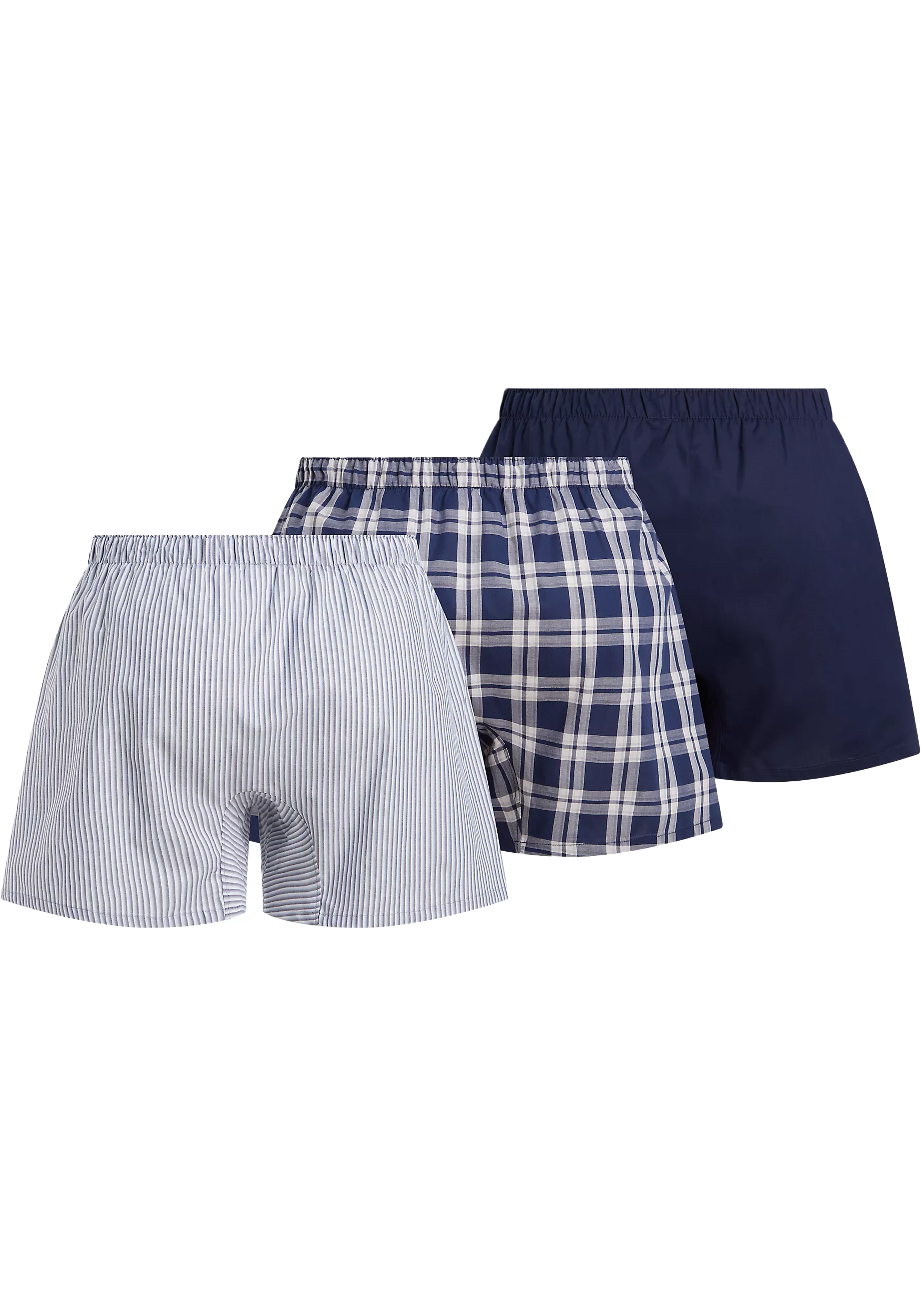 Calvin Klein Woven Boxers (3-pack), heren boxers wijd katoen, blauw, gestreept en geruit