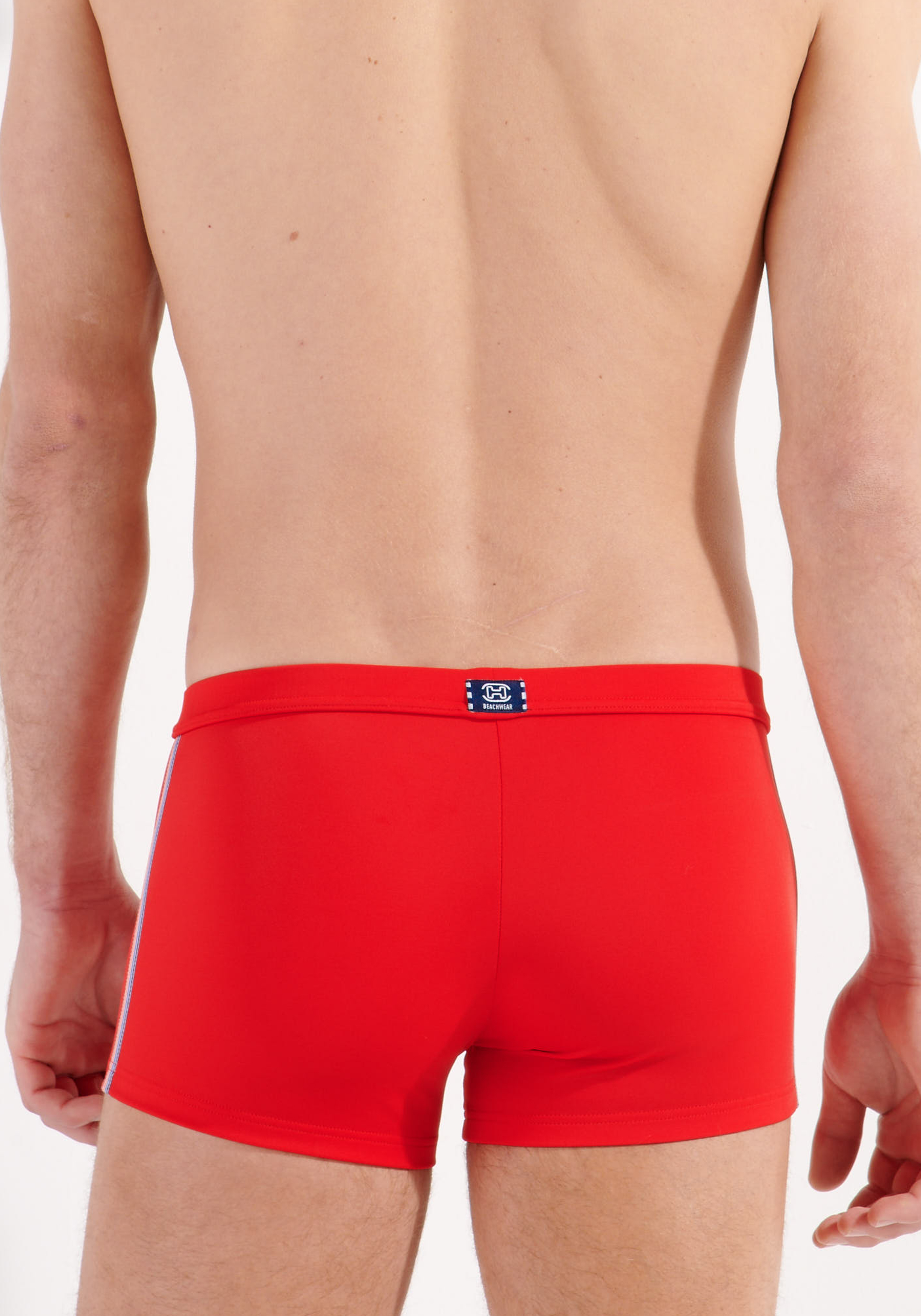 HOM Nautical cup swim shorts, heren zwembroek, rood