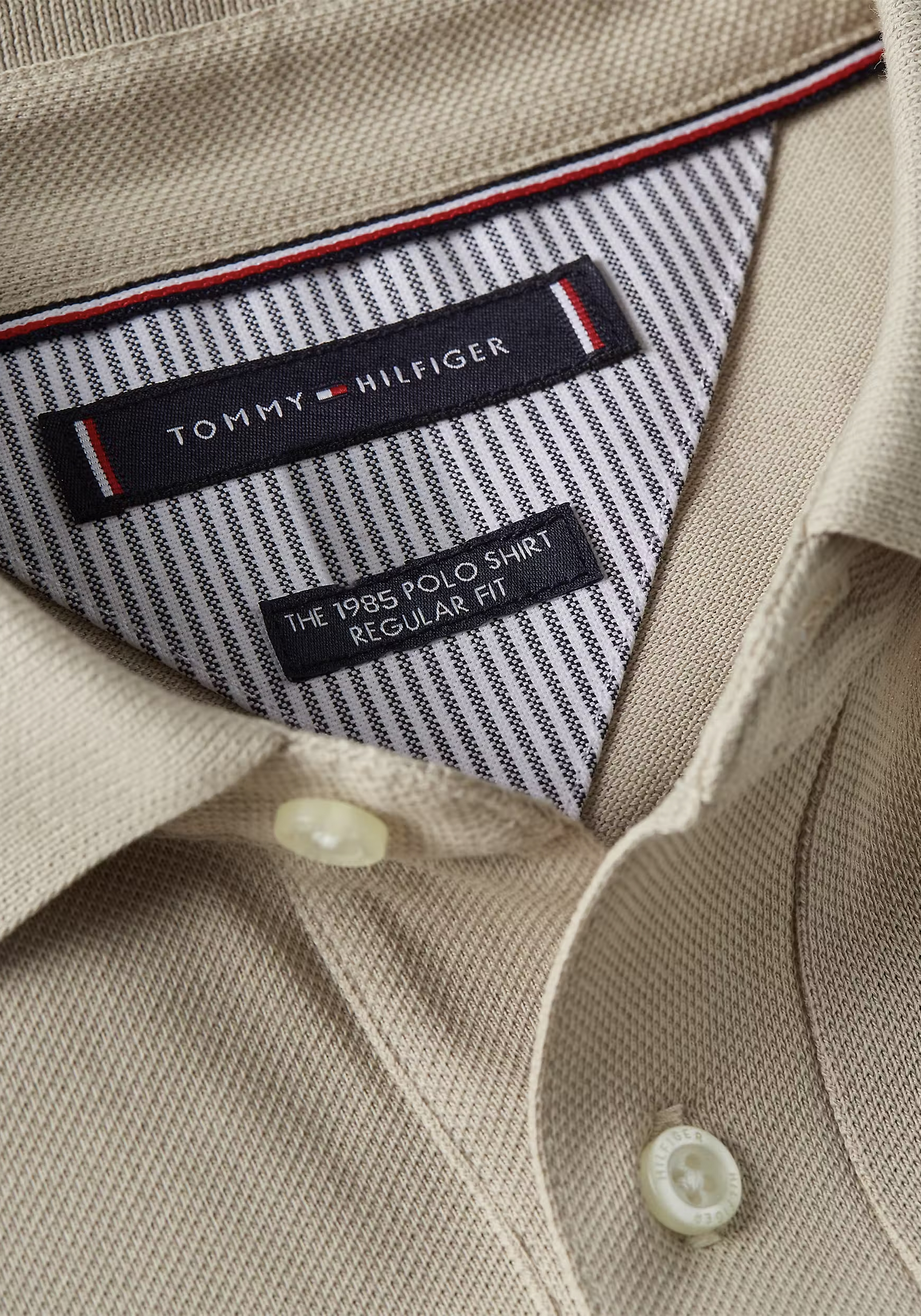 Tommy Hilfiger 1985 Regular Polo, heren poloshirt, beige