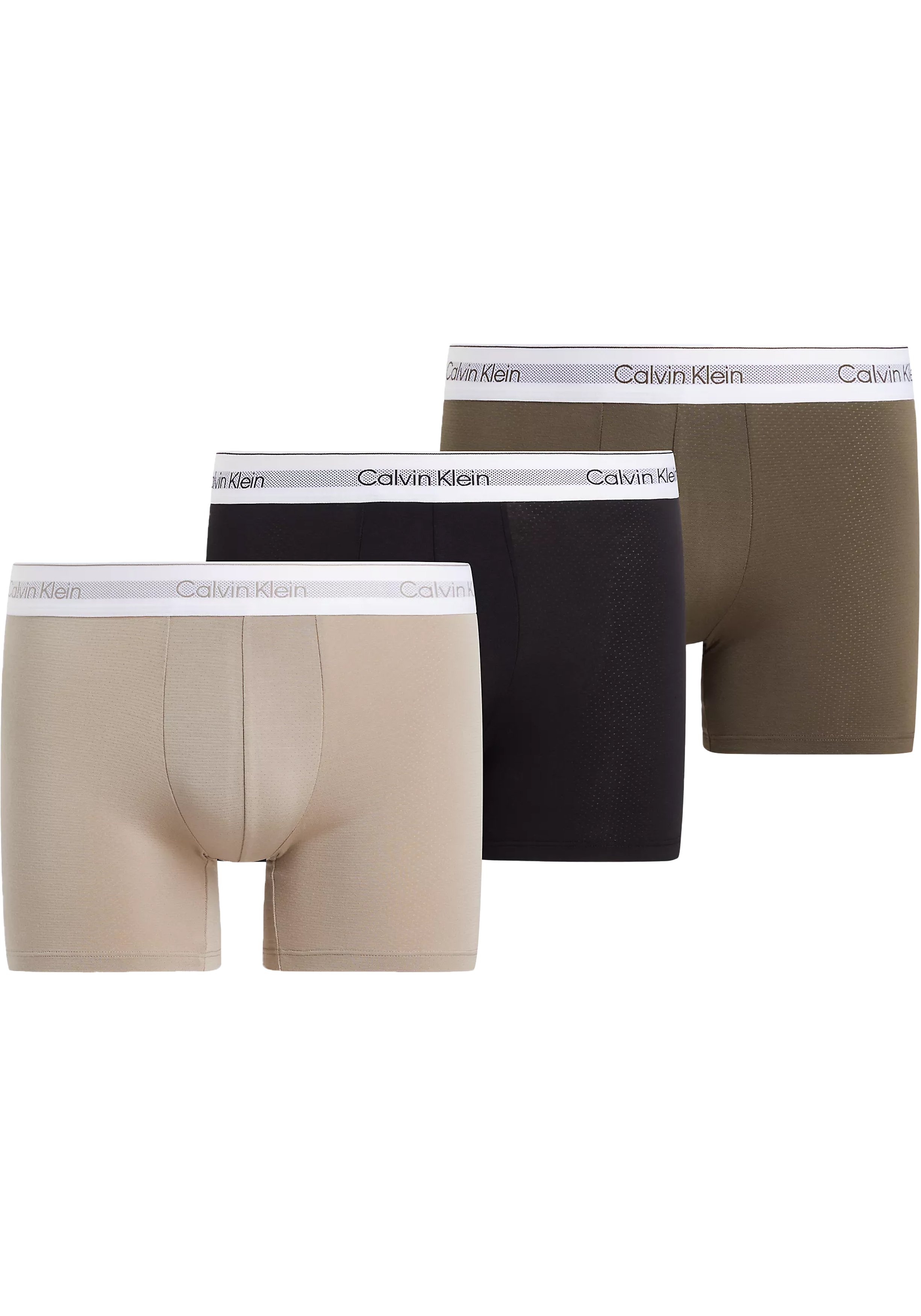 Calvin Klein Boxer Briefs (3-pack), heren boxers extra lang, blauw, grijs, heel lichtblauw