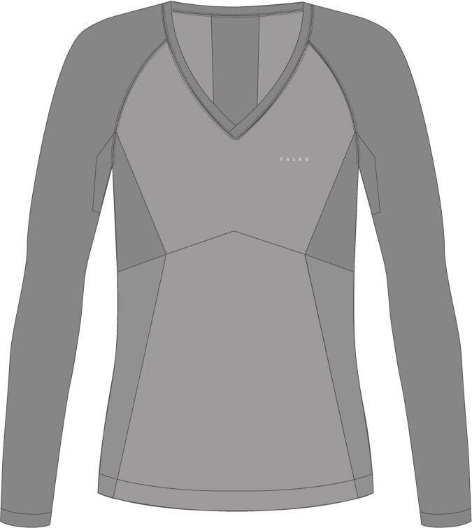 FALKE dames lange mouw shirt Wool-Tech Light, thermoshirt, grijs (grey-heather)