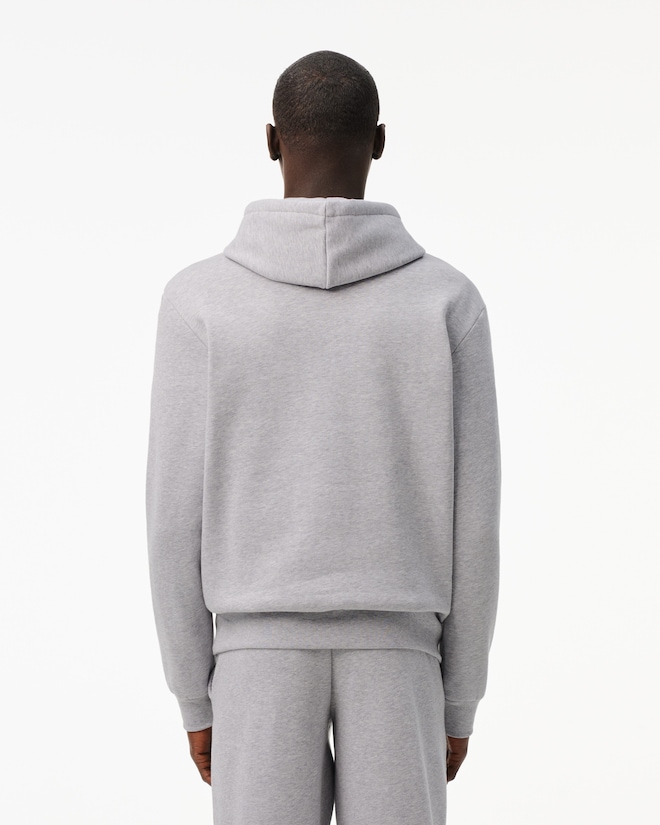 Lacoste heren hoodie sweatshirt, lichtgrijs melange