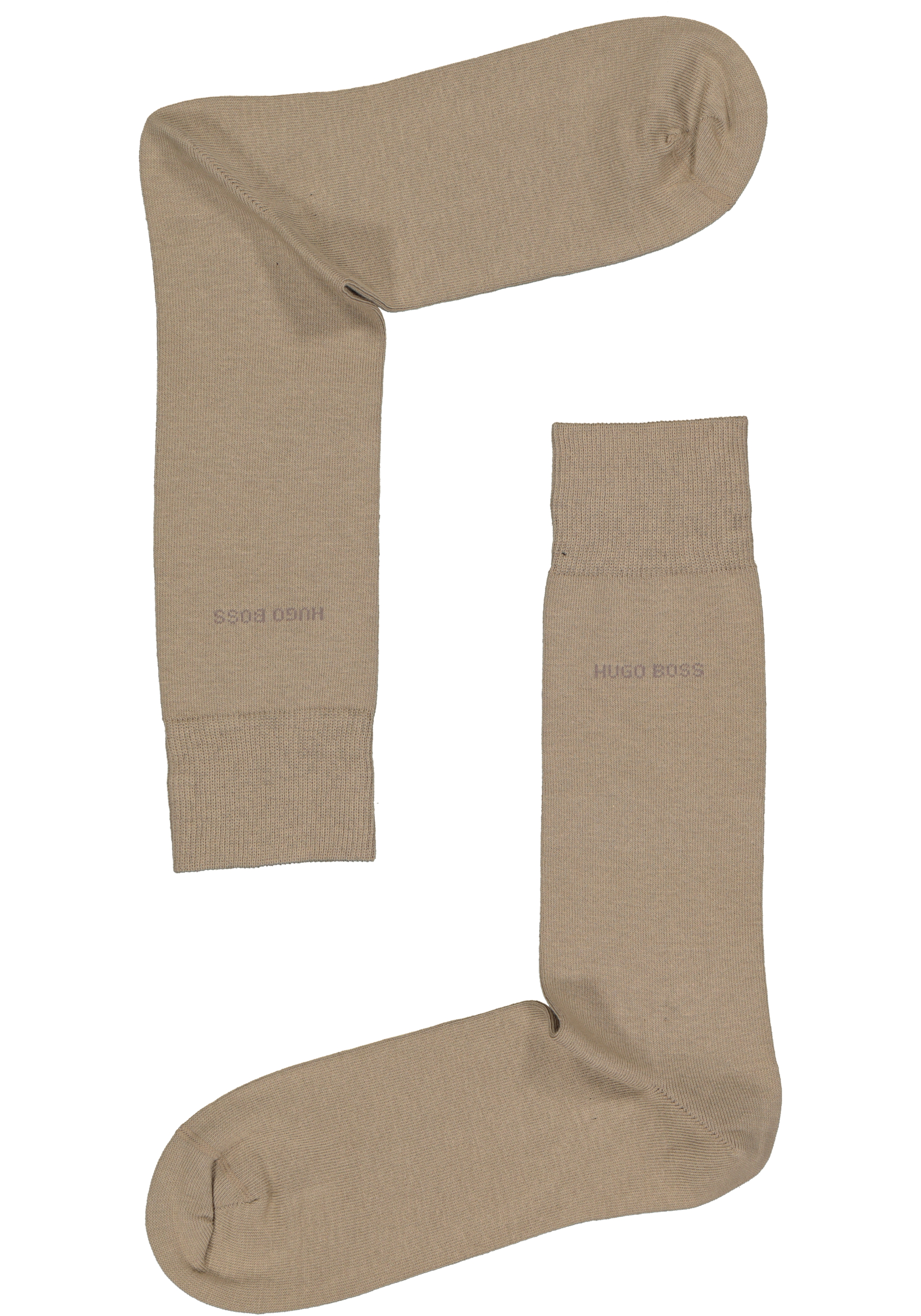 HUGO BOSS Cotton Uni (2-pack), herensokken katoen, beige