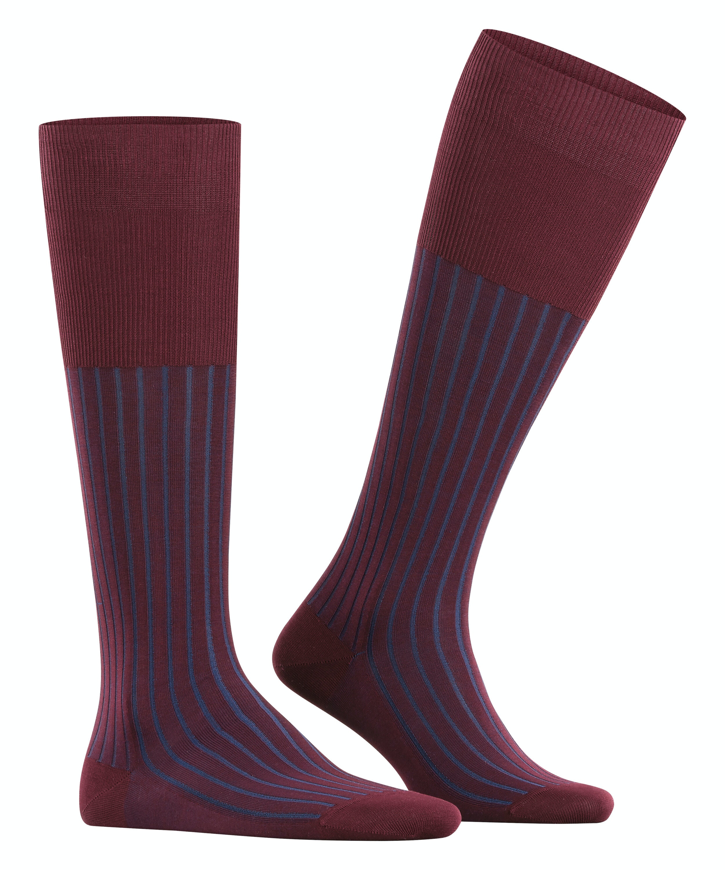 FALKE Shadow heren kniekousen, bordeaux rood (blackberry)