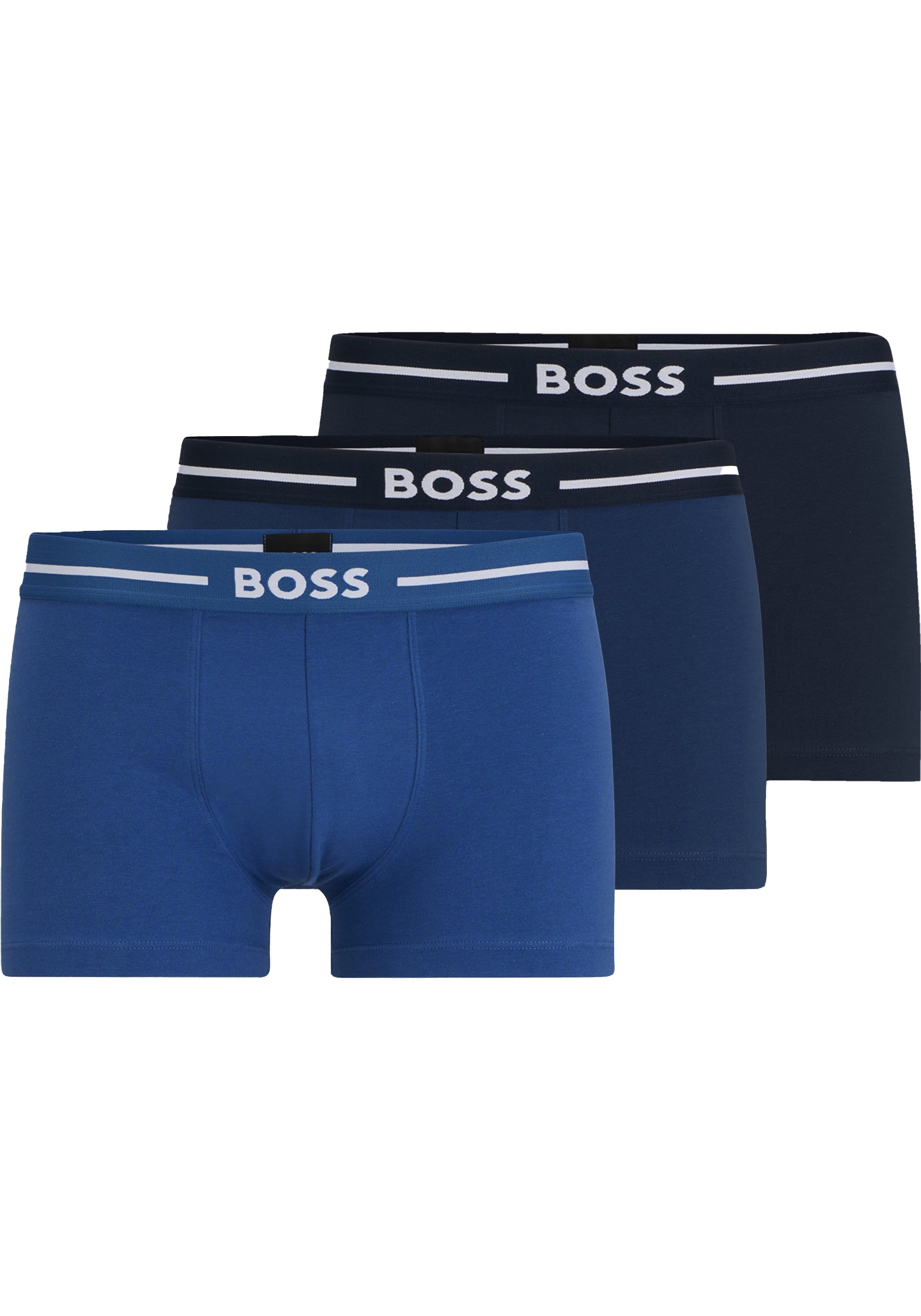 HUGO BOSS Bold trunks (3-pack), heren boxers kort, 3 tinten blauw