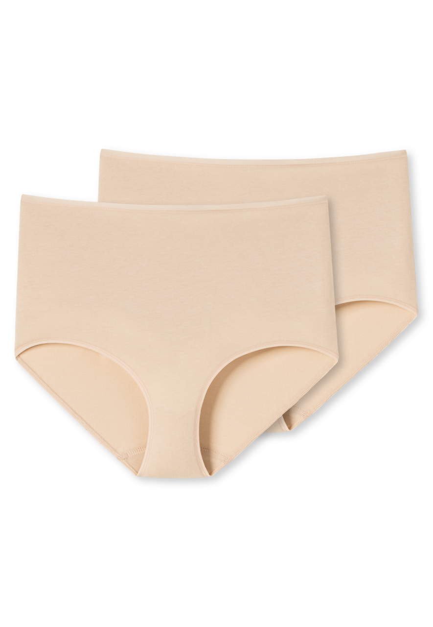 SCHIESSER 95/5 slip (2-pack), dames maxislips biologisch katoen zand