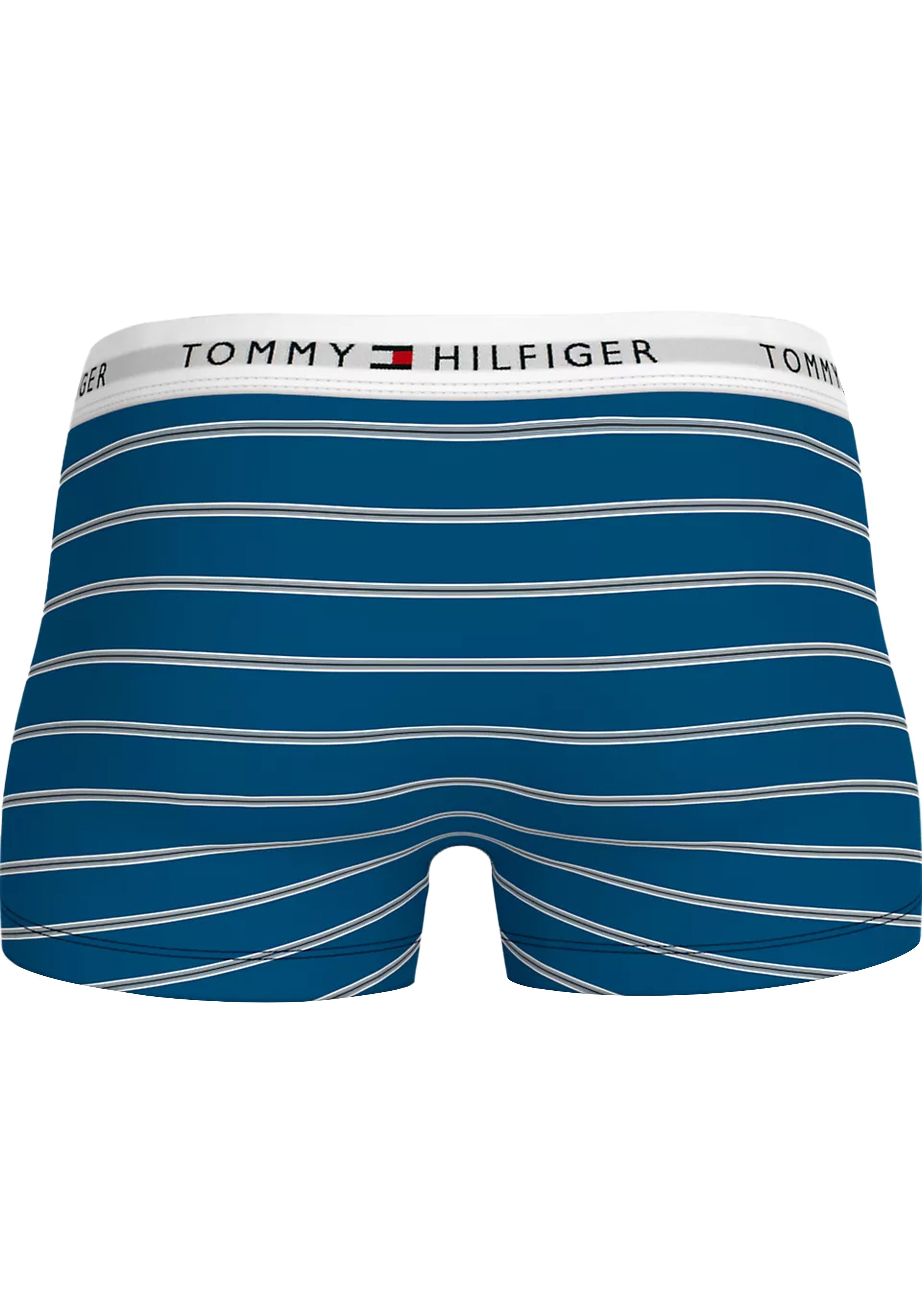 Tommy Hilfiger trunk (3-pack), heren boxers normale lengte, blauw gestreept, jeansblauw, grijs