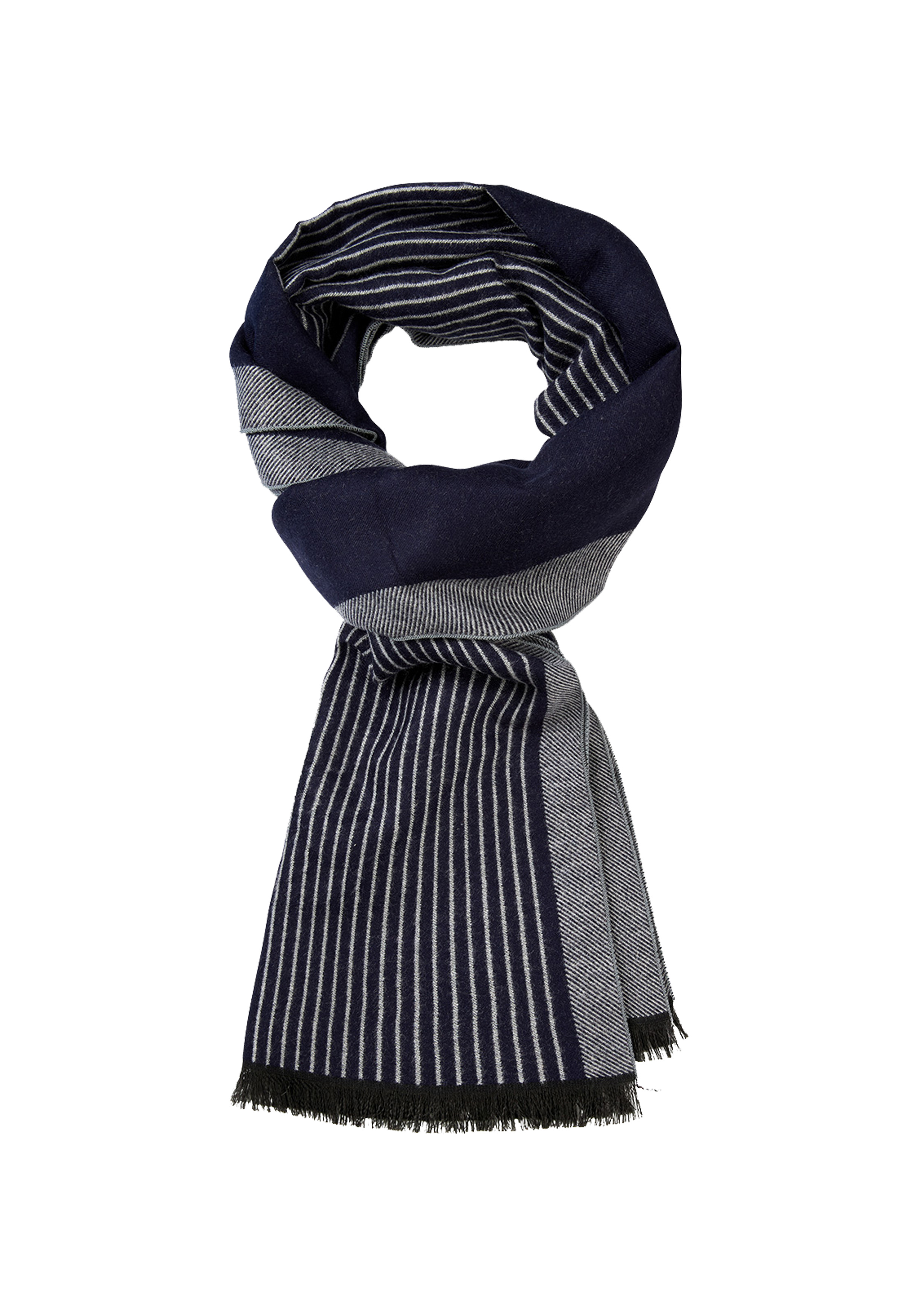 Michaelis  heren sjaal, blauw met grijs gestreept