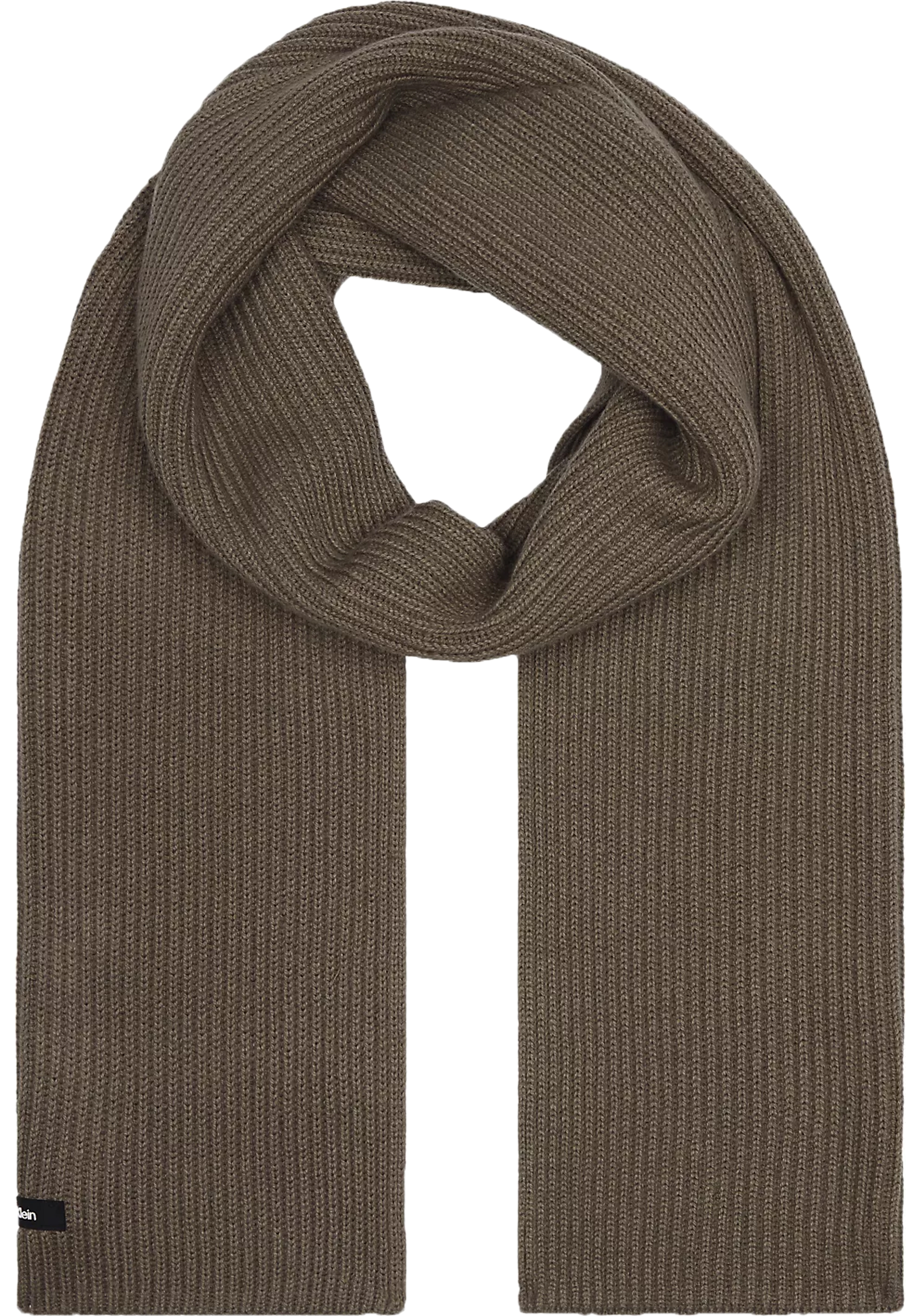 Calvin Klein sjaal, classic cotton rib scarf, beige