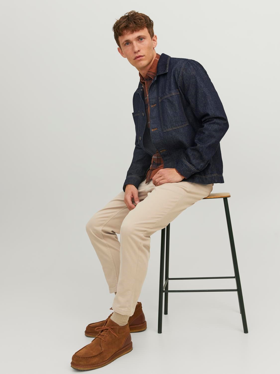 JACK & JONES Ace Harlow Chino loose fit, heren chino, beige