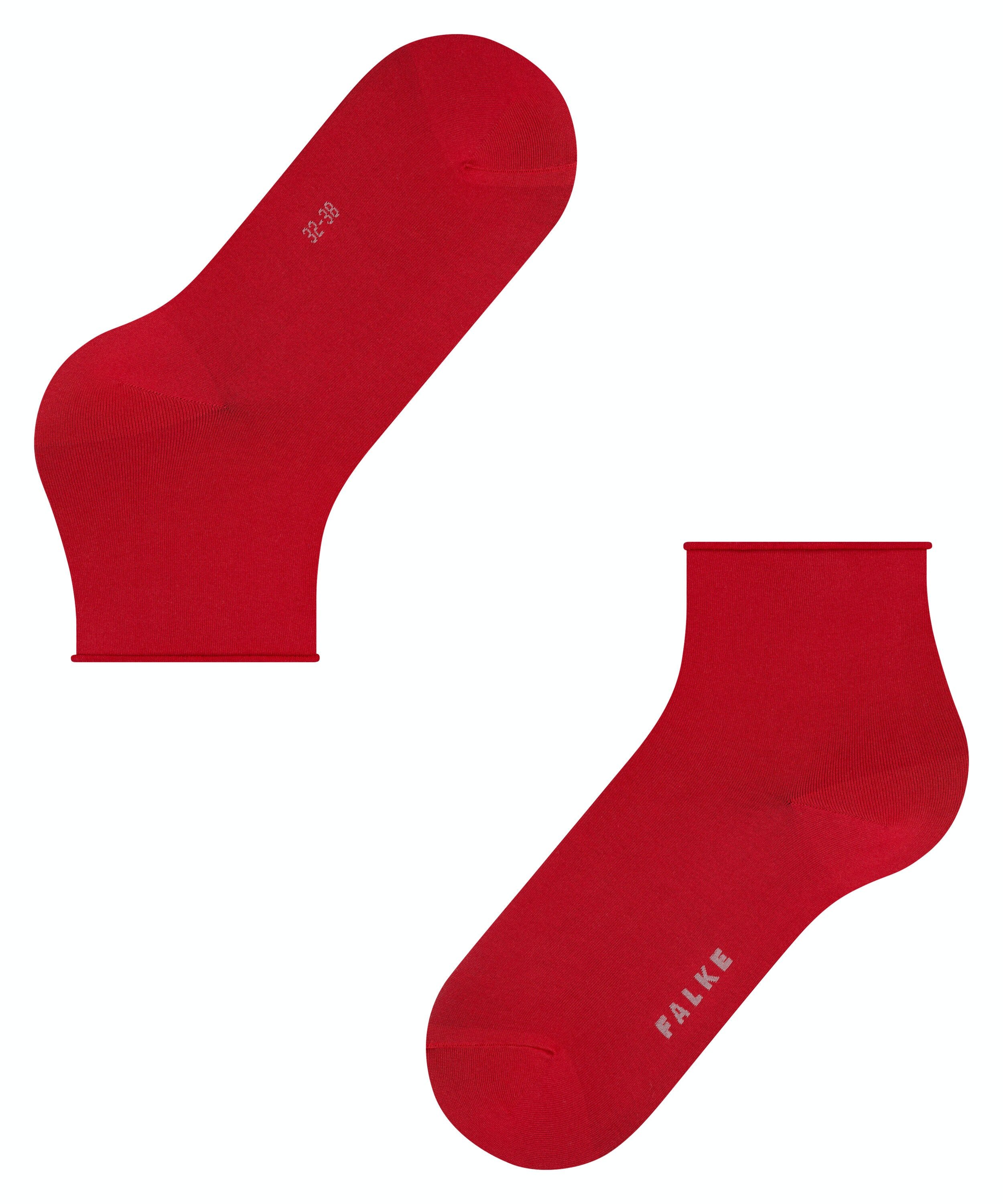 FALKE Cotton Touch damessokken kort, rood (scarlet)