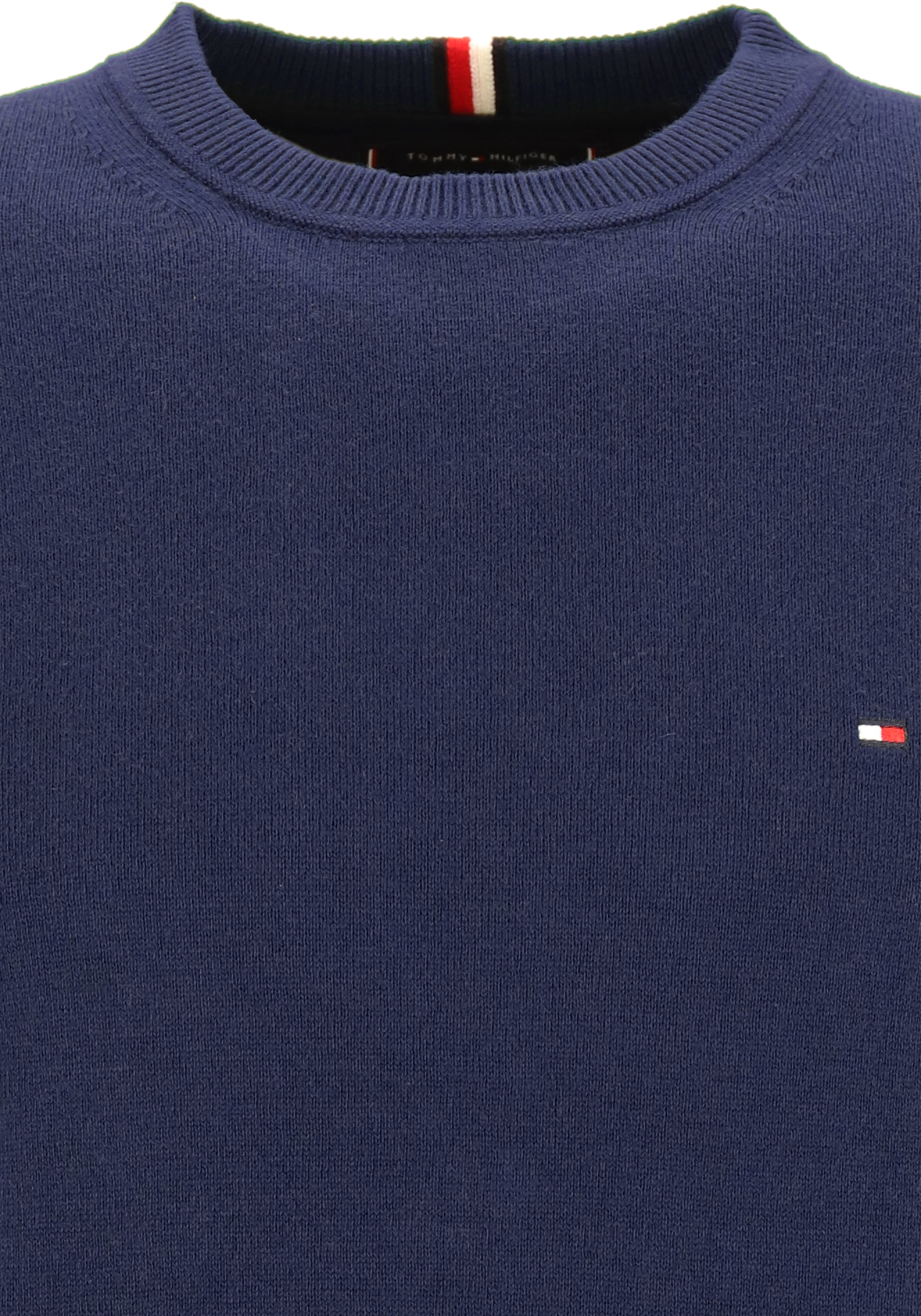 Tommy Hilfiger O-hals trui katoen met kasjmier, Pima Organic Cotton Cashmere, donkerblauw (Desert Sky)