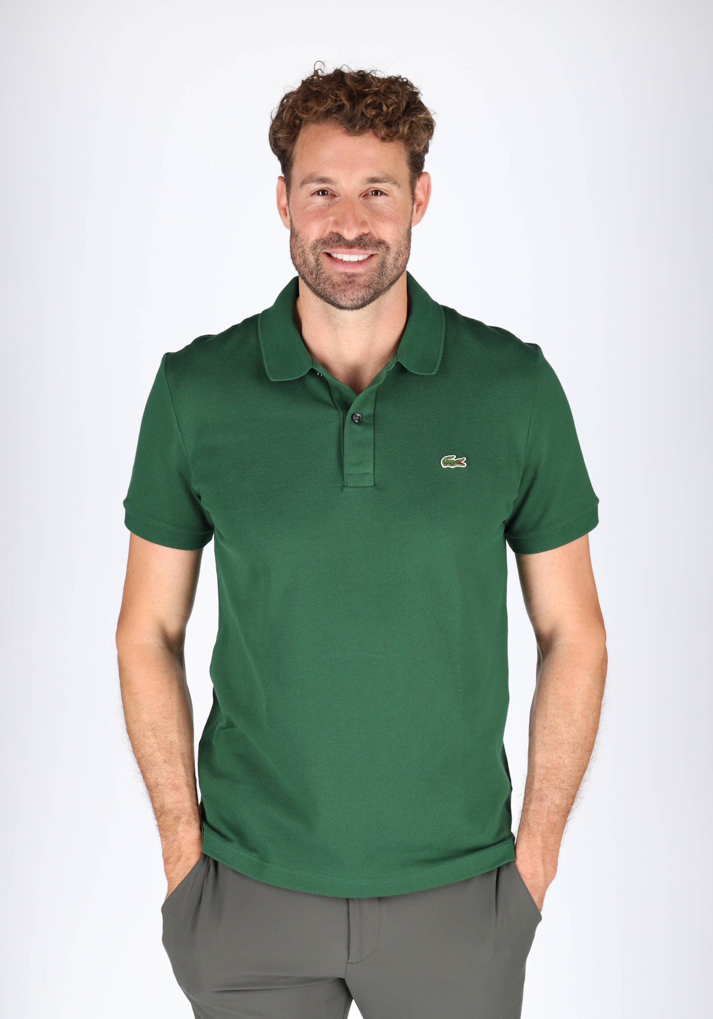 Lacoste Slim Fit polo, donker groen