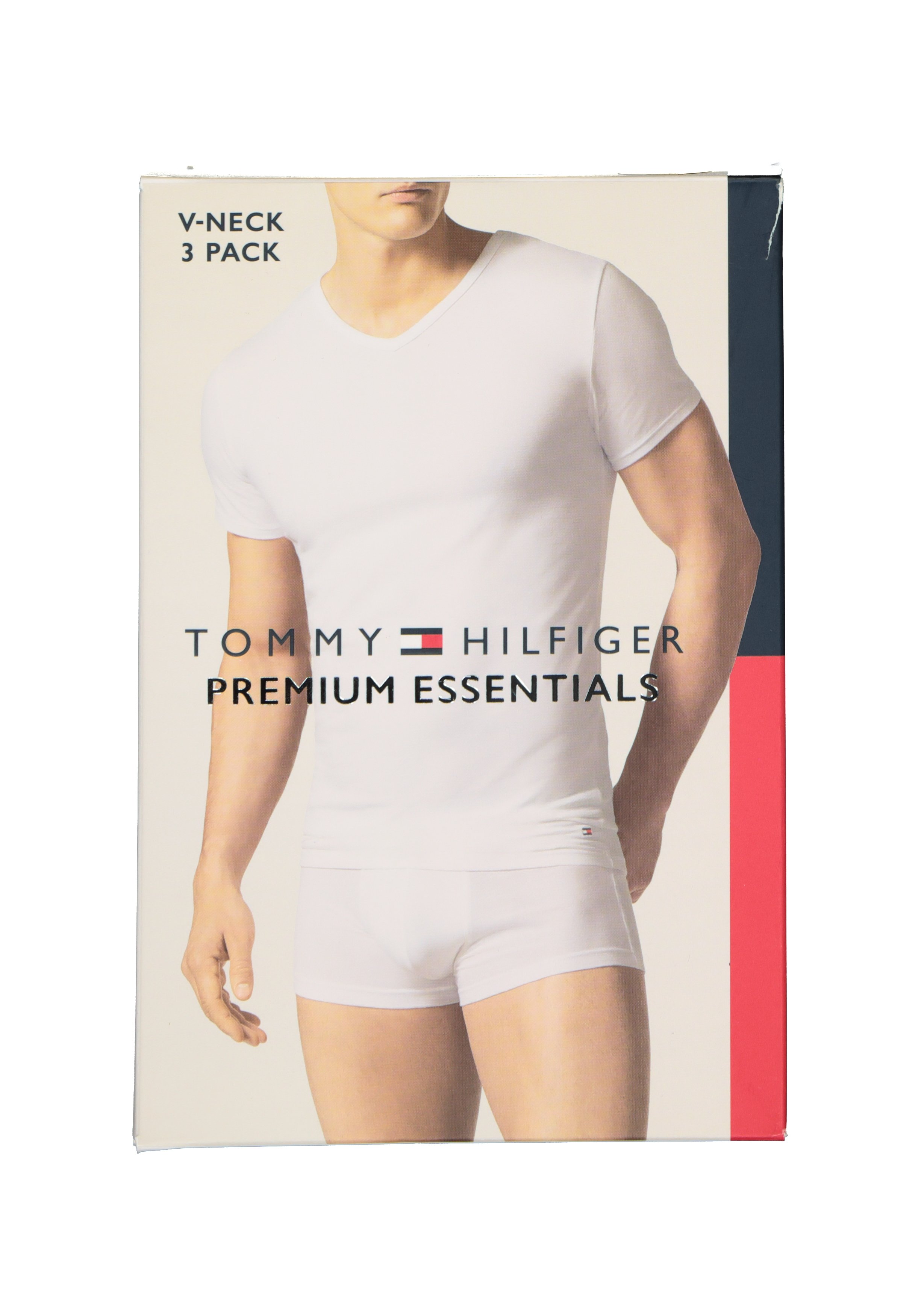 Tommy Hilfiger Cotton stretch T-shirts (3-pack), heren T-shirt V-hals, zwart, grijs en wit