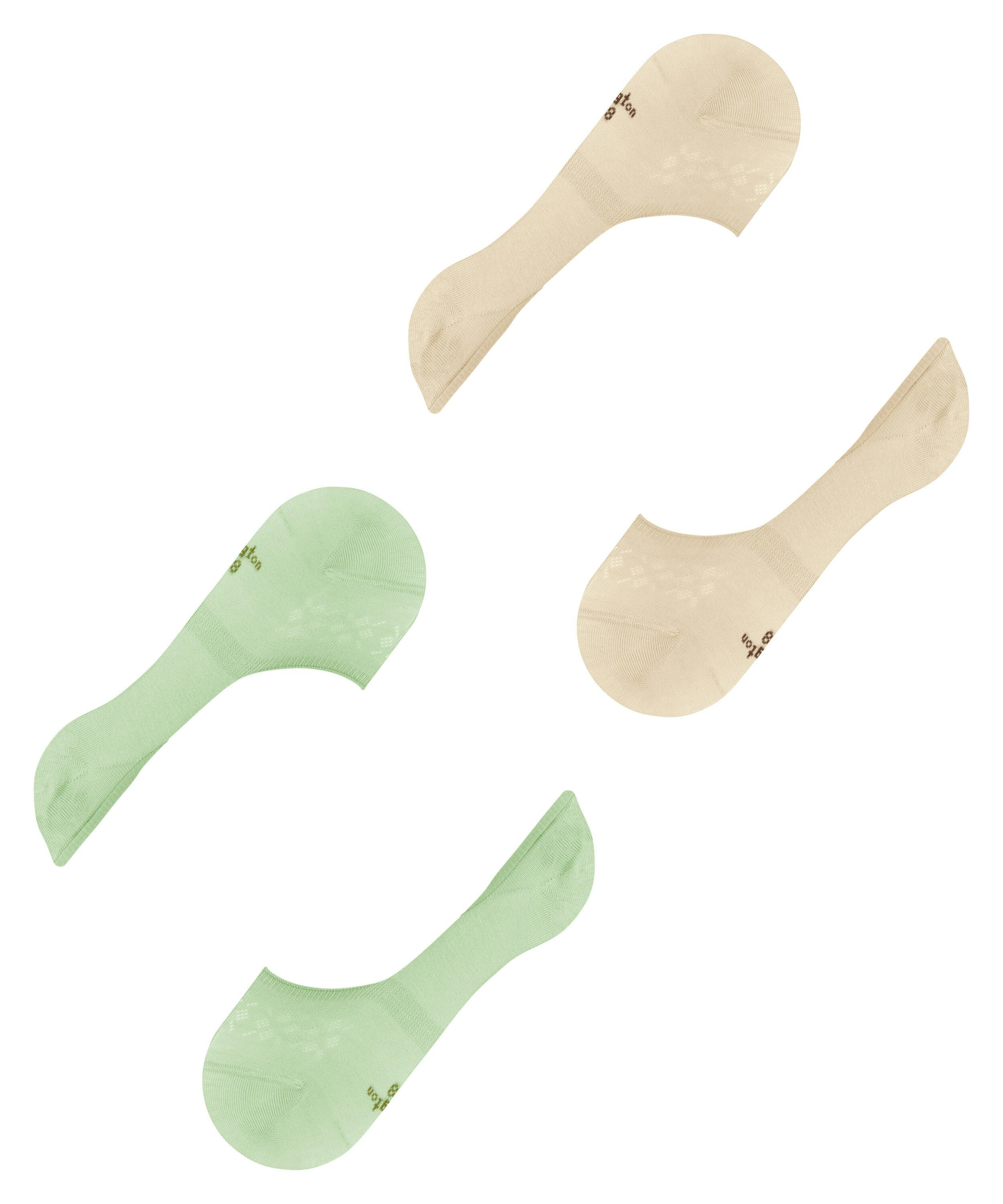 Burlington Everyday 2-Pack dames invisible sokken, groen (peppermint)