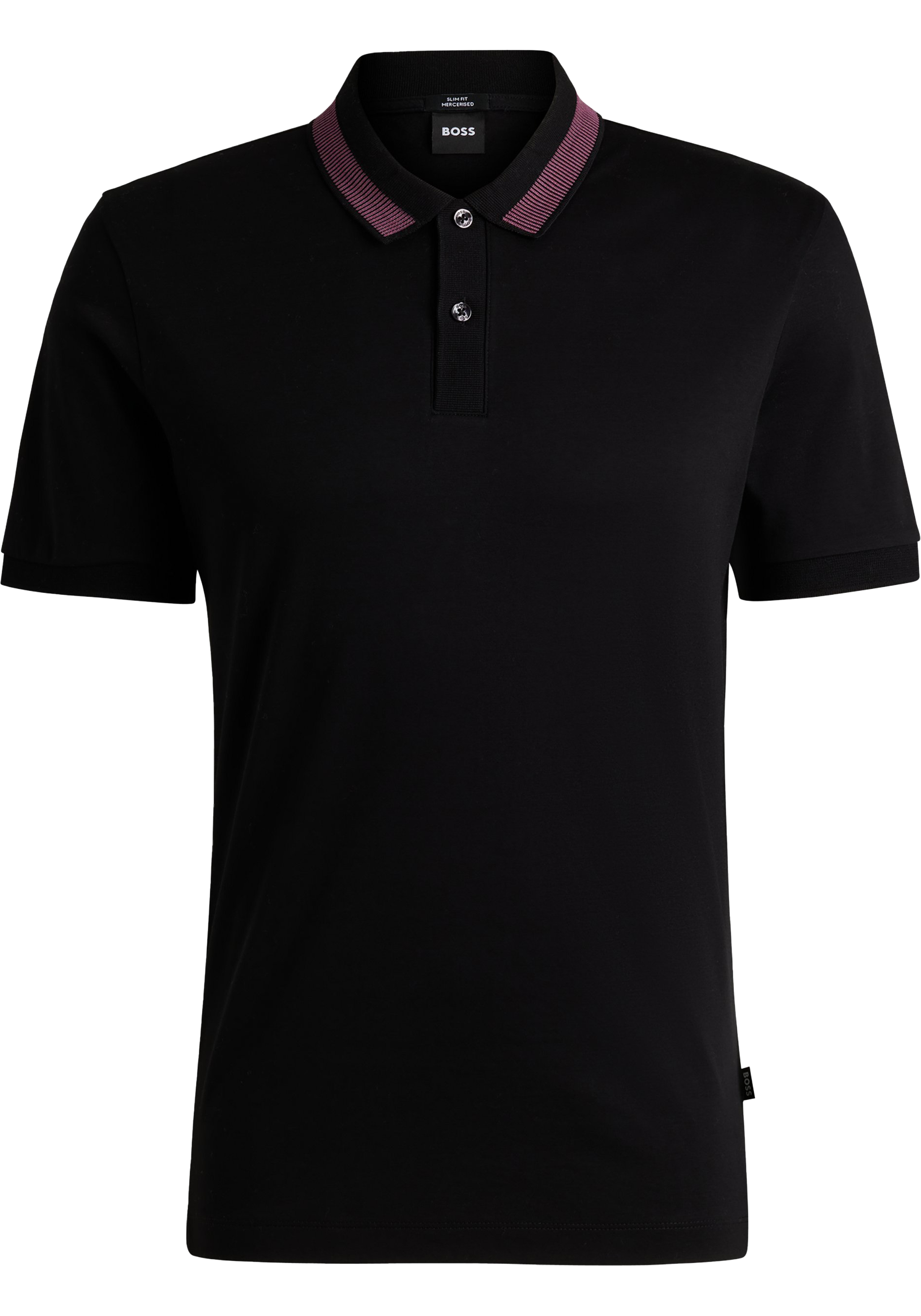 BOSS Phillipson slim fit heren polo, pique, zwart