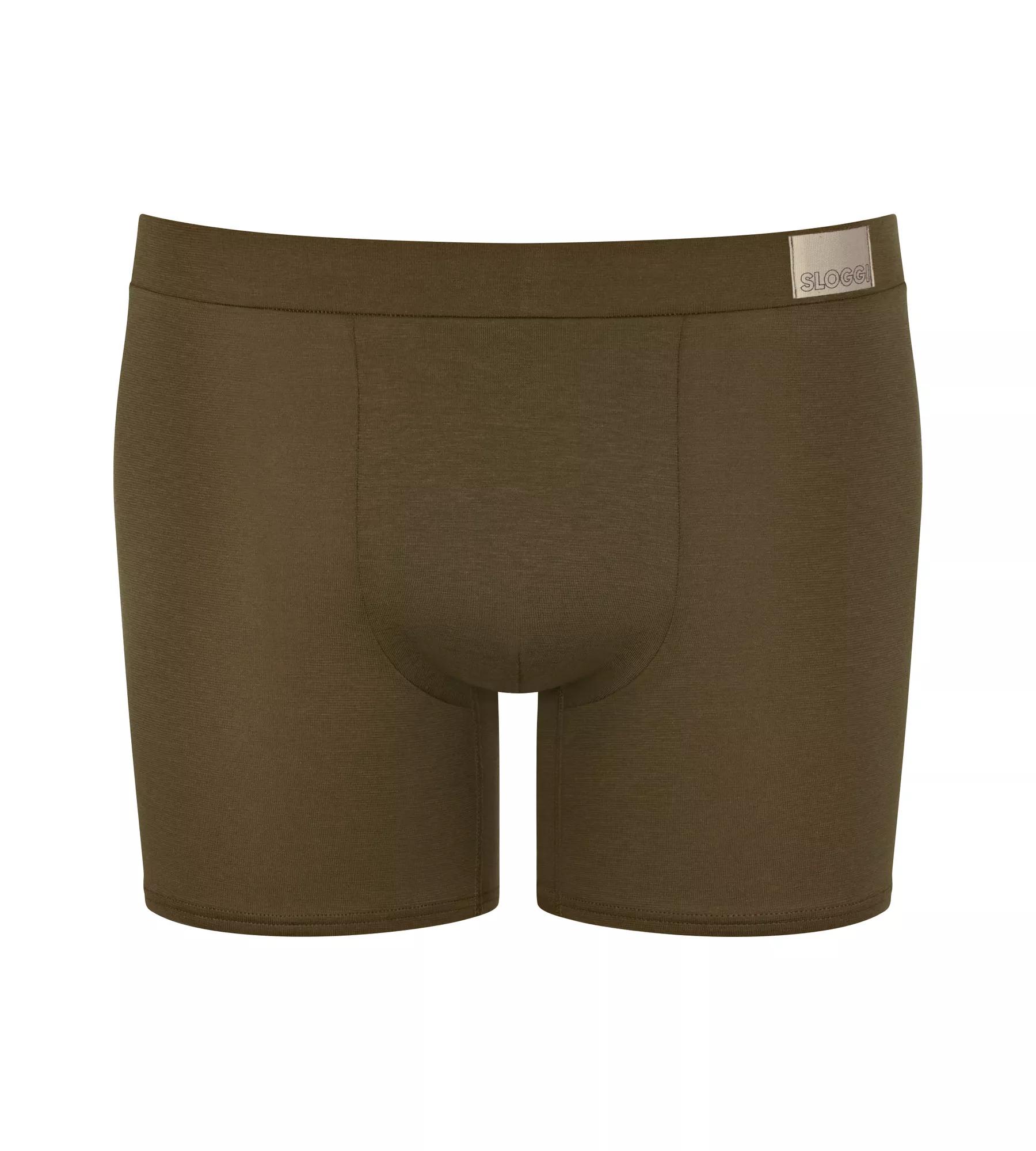 Sloggi Men GO Natural Short, heren boxershort korte pijp (2-pack), bruin en olijfgroen