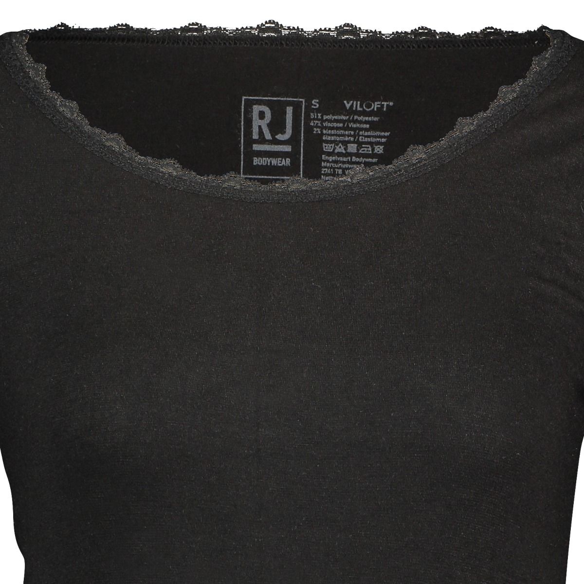 RJ Bodywear Thermo dames T-shirt kant (1-pack), zwart