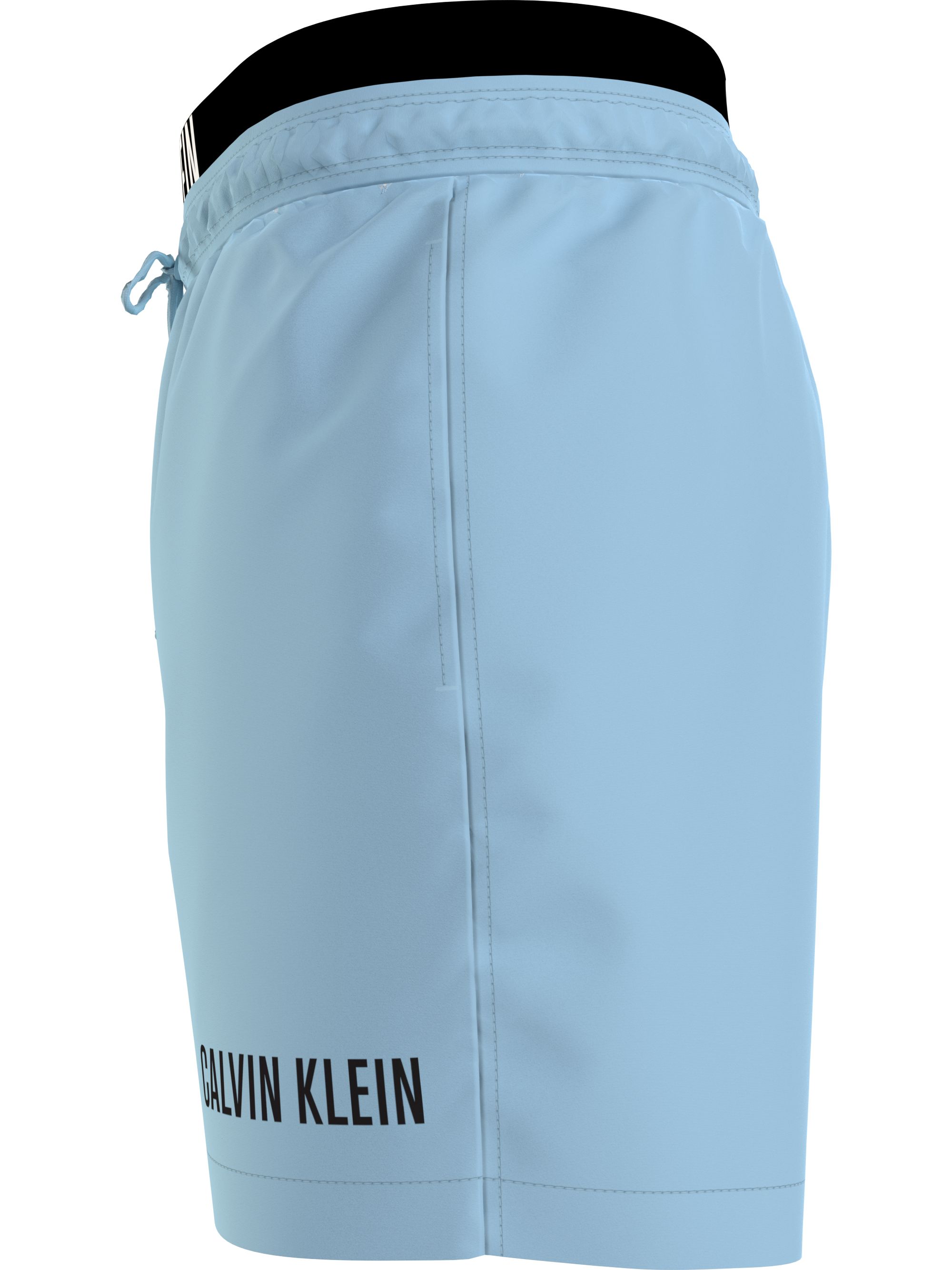 Calvin Klein Medium Drawstring double waistband swimshort, heren zwembroek, lichtblauw