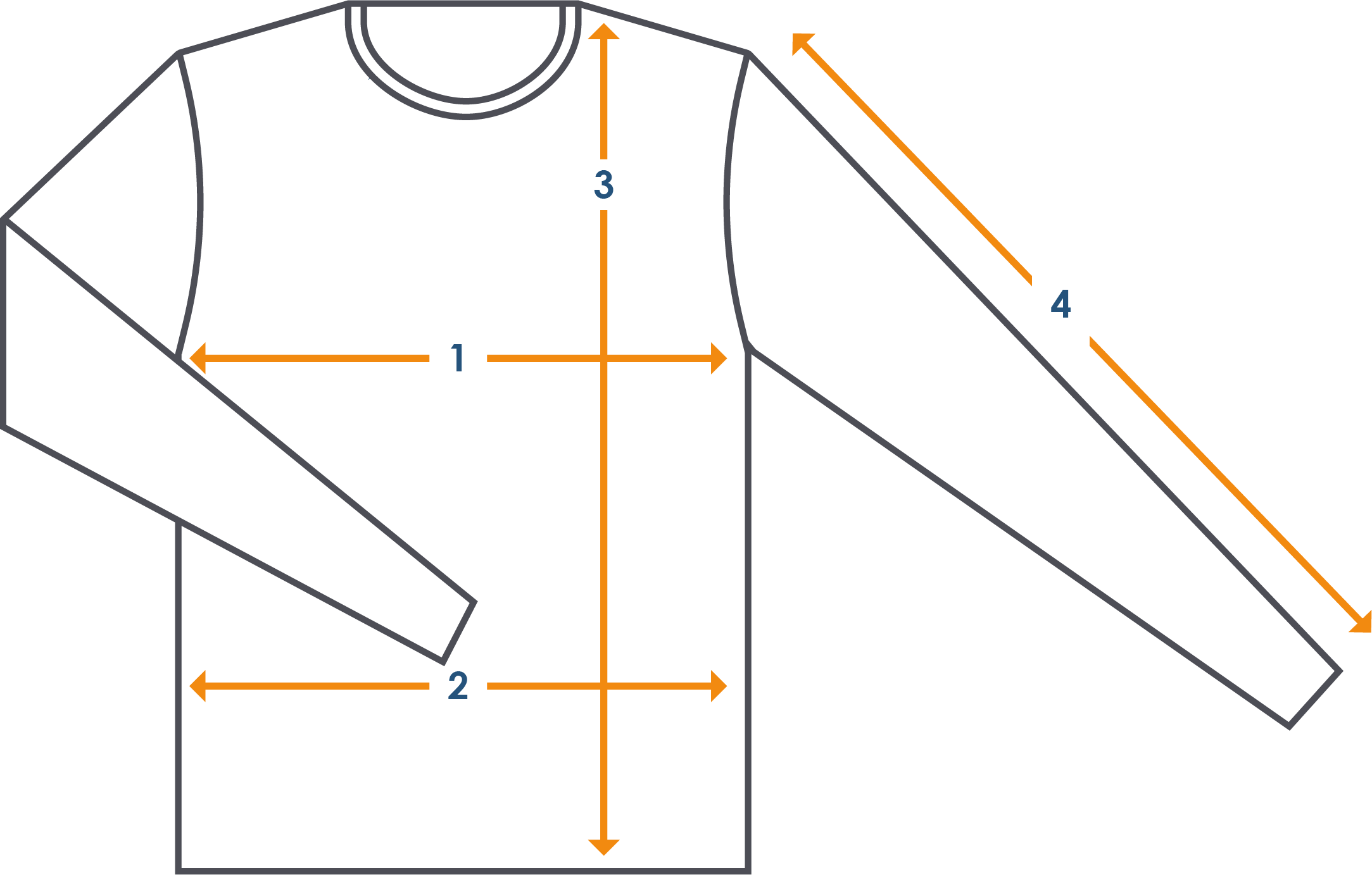 Meetinstructies t-shirt lange mouw