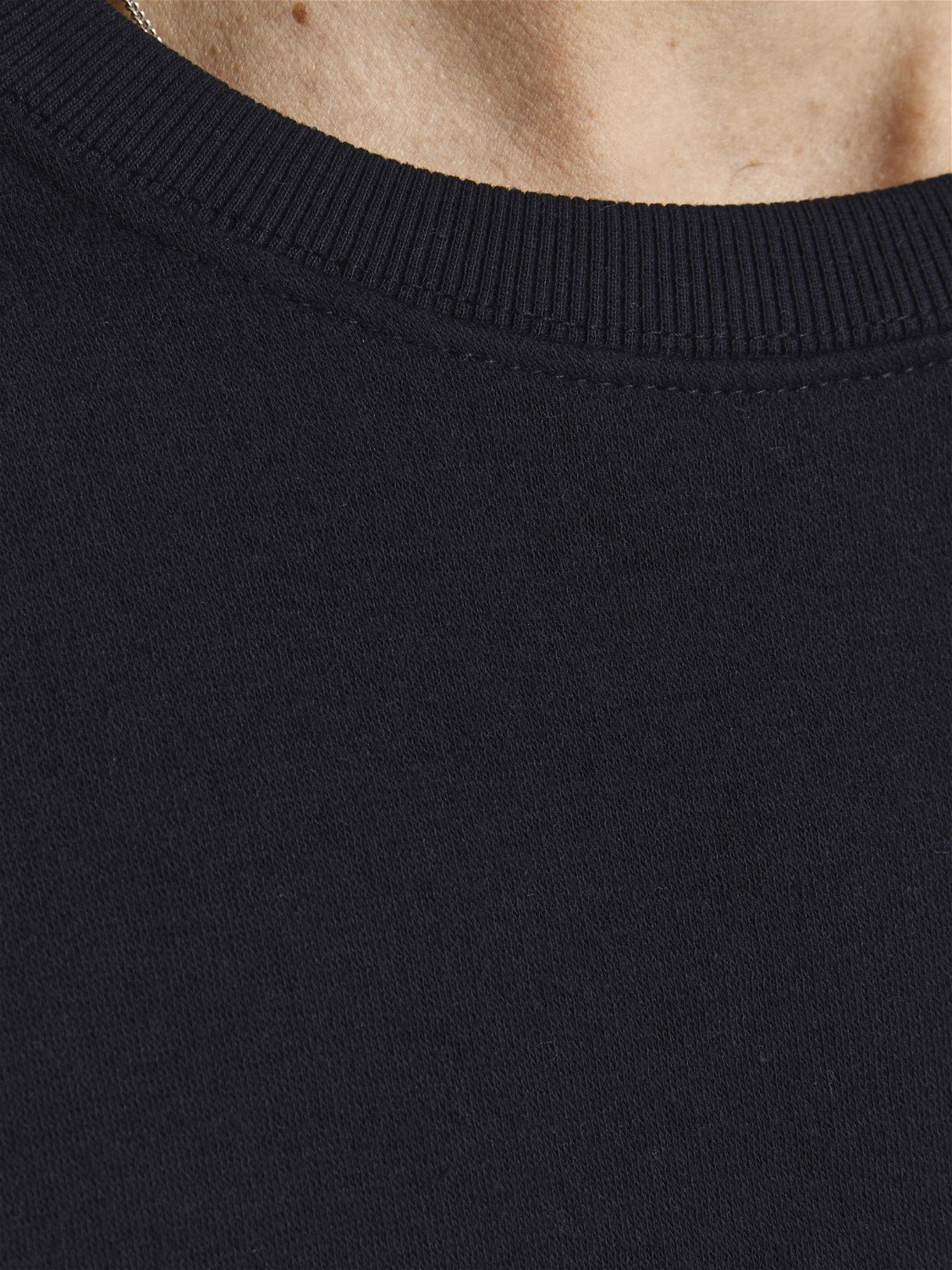 JACK & JONES Star basic sweat crew neck regular fit, heren sweatshirt katoenmengsel met O-hals, zwart