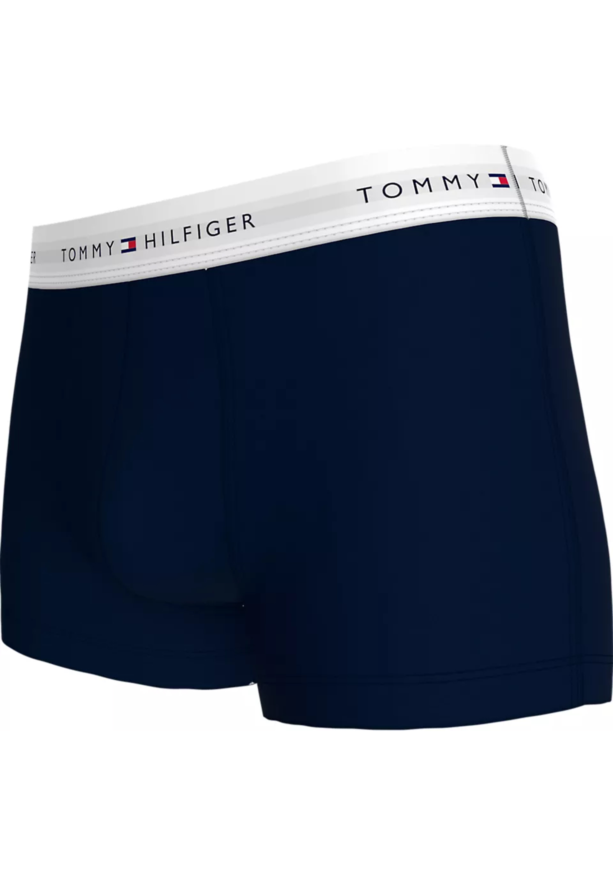 Tommy Hilfiger trunk (7-pack), heren boxers normale lengte, blauw met gekleurde tailleband