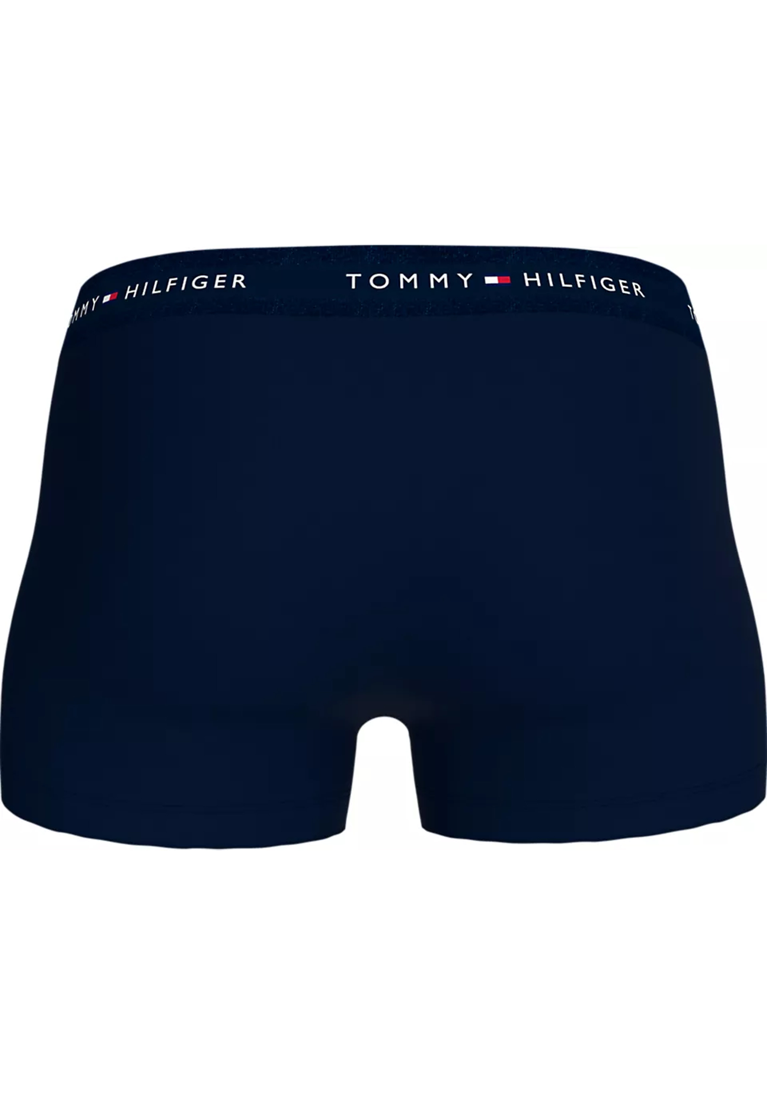 Tommy Hilfiger trunk (5-pack), heren boxers normale lengte, blauw met gekleurde tailleband