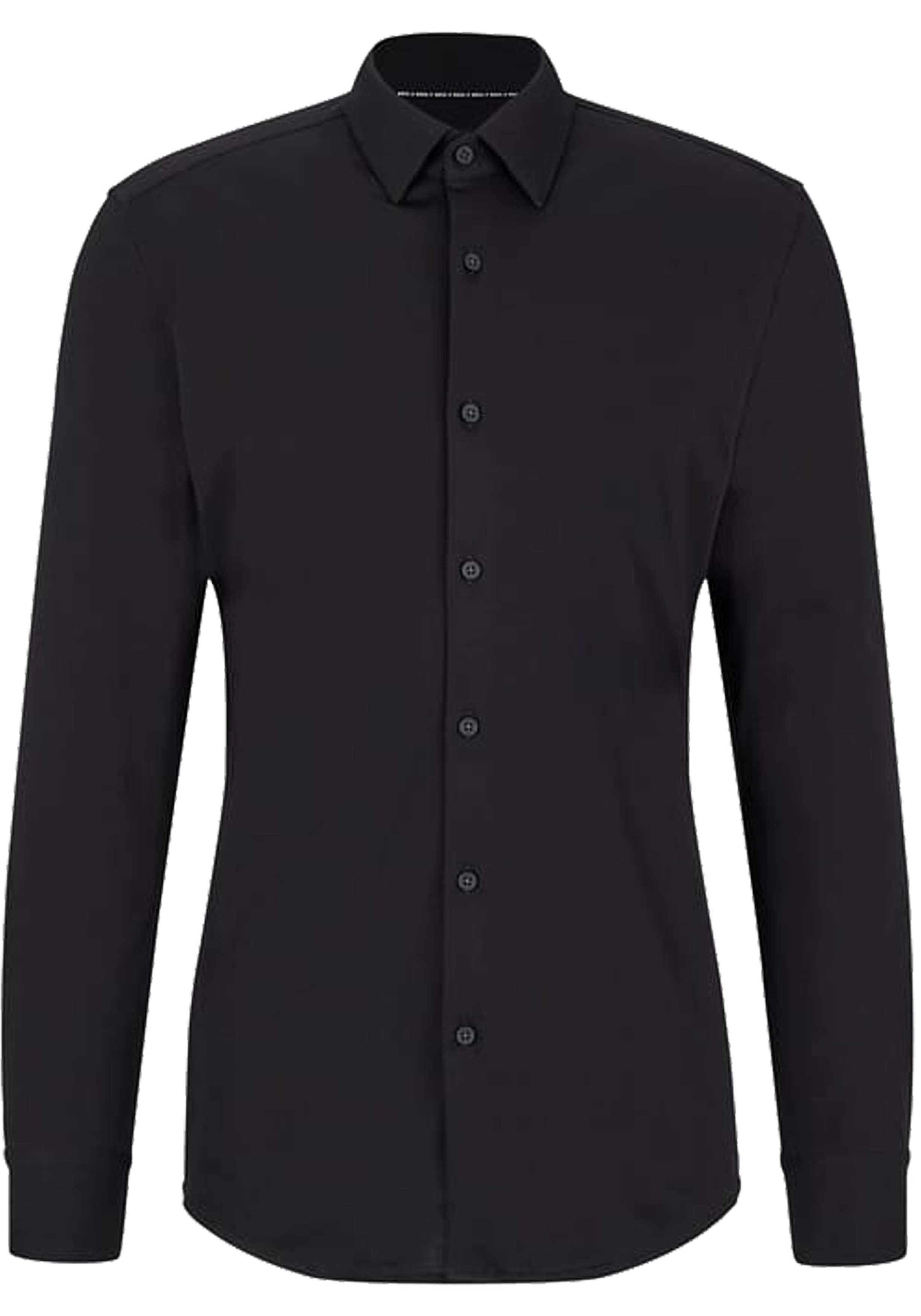 BOSS Hank-s slim fit overhemd, tricot, zwart