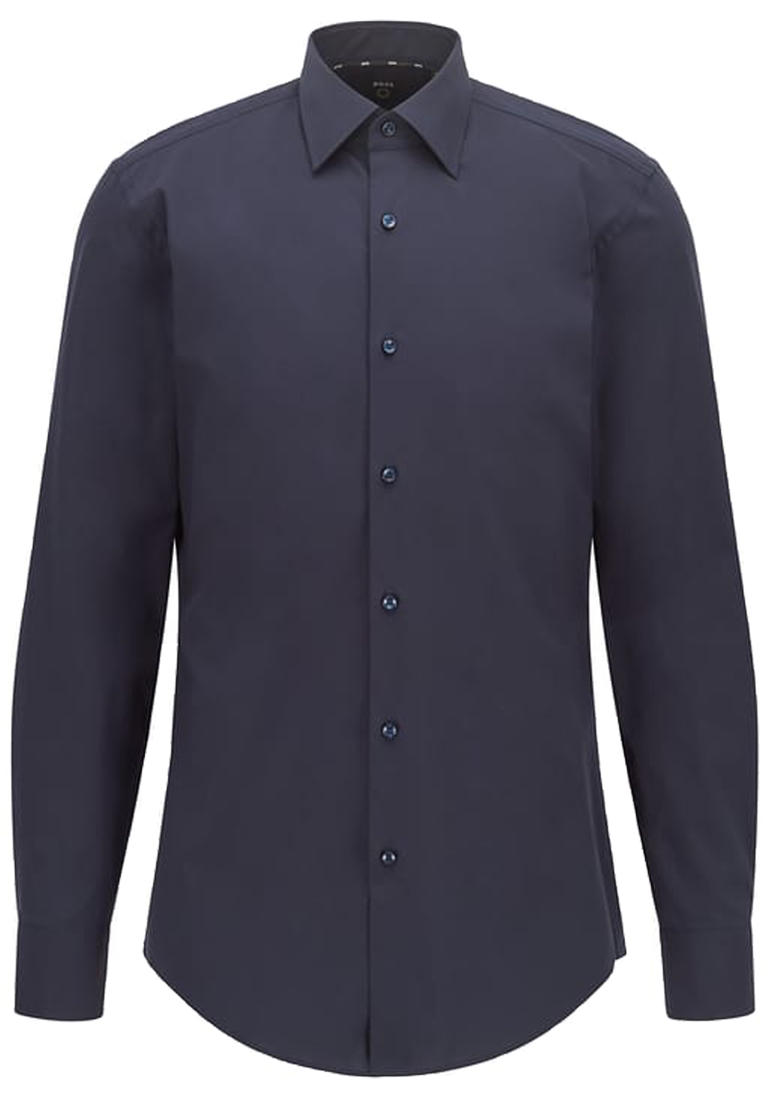 BOSS Hank slim fit overhemd popeline blauw