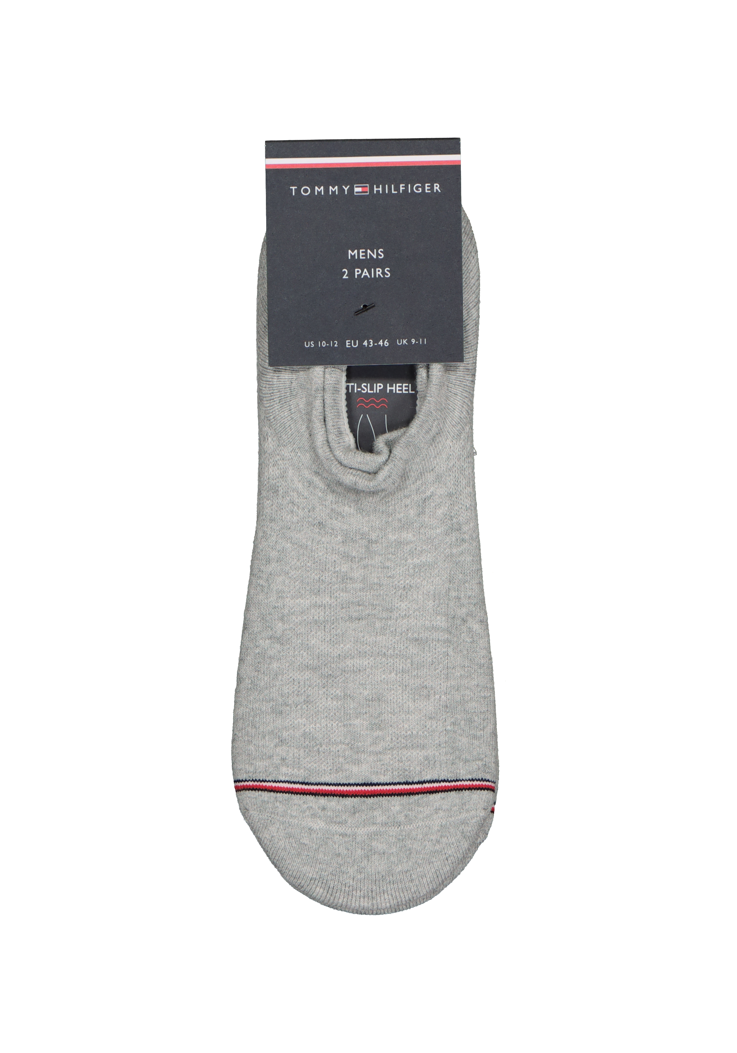 Tommy Hilfiger Iconic Sports Socks (2-pack), heren sneaker sportsokken katoen, onzichtbaar, grijs