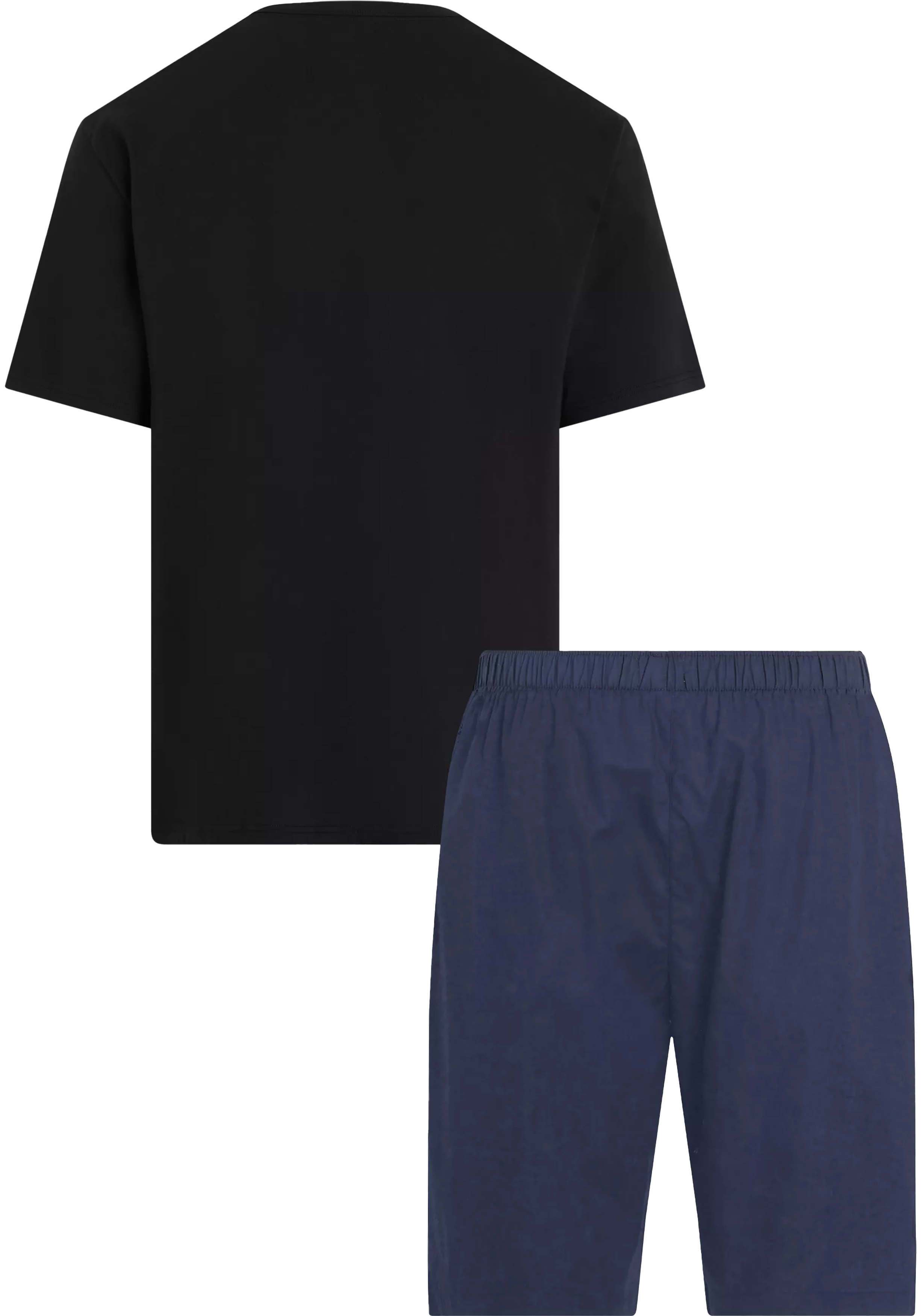 Calvin Klein heren shortama O-hals, zwart shirt met blauwe broek