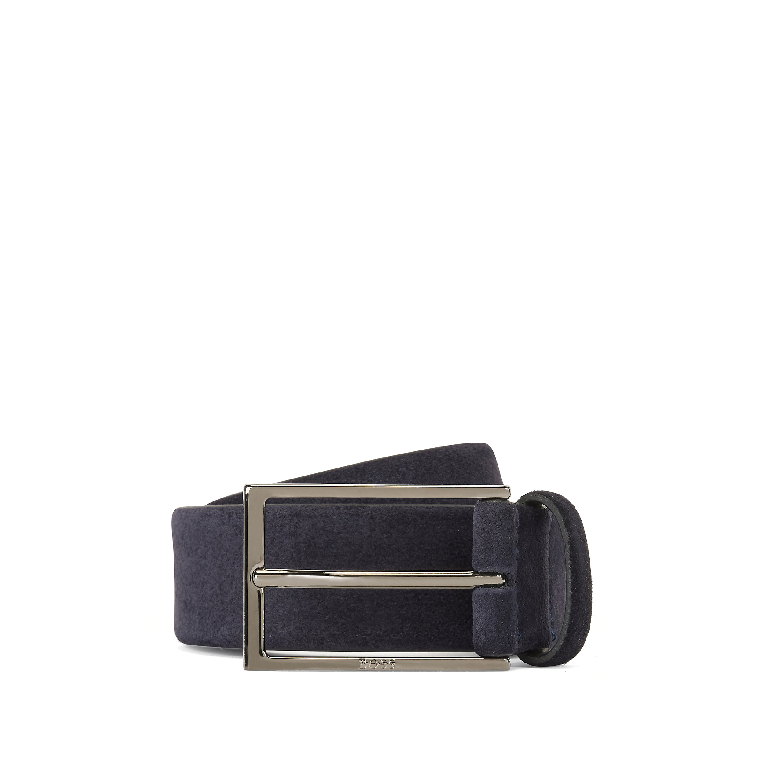 BOSS leren heren riem, donkerblauw