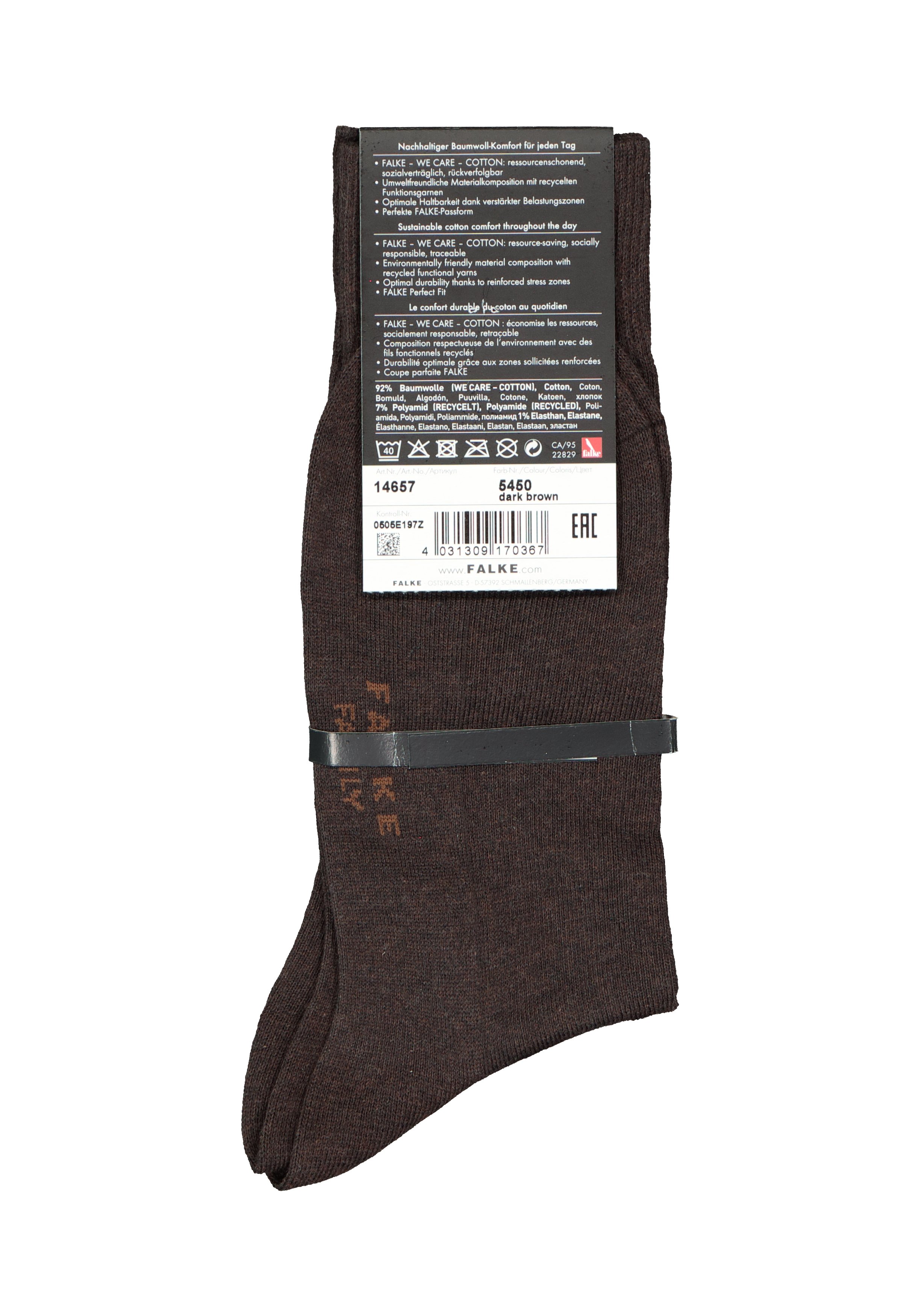 FALKE Family herensokken, donkerbruin (dark brown)