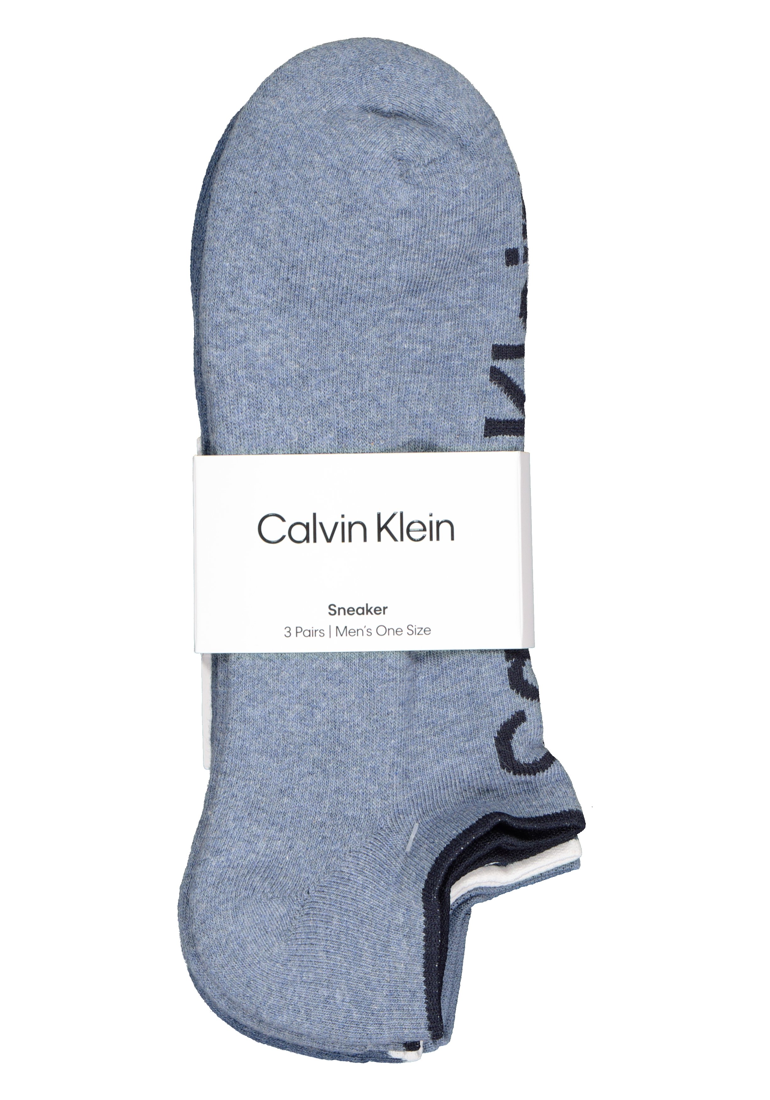 Calvin Klein herensokken Grant (3-pack), onzichtbare lage sportsokken, drie tinten jeansblauw