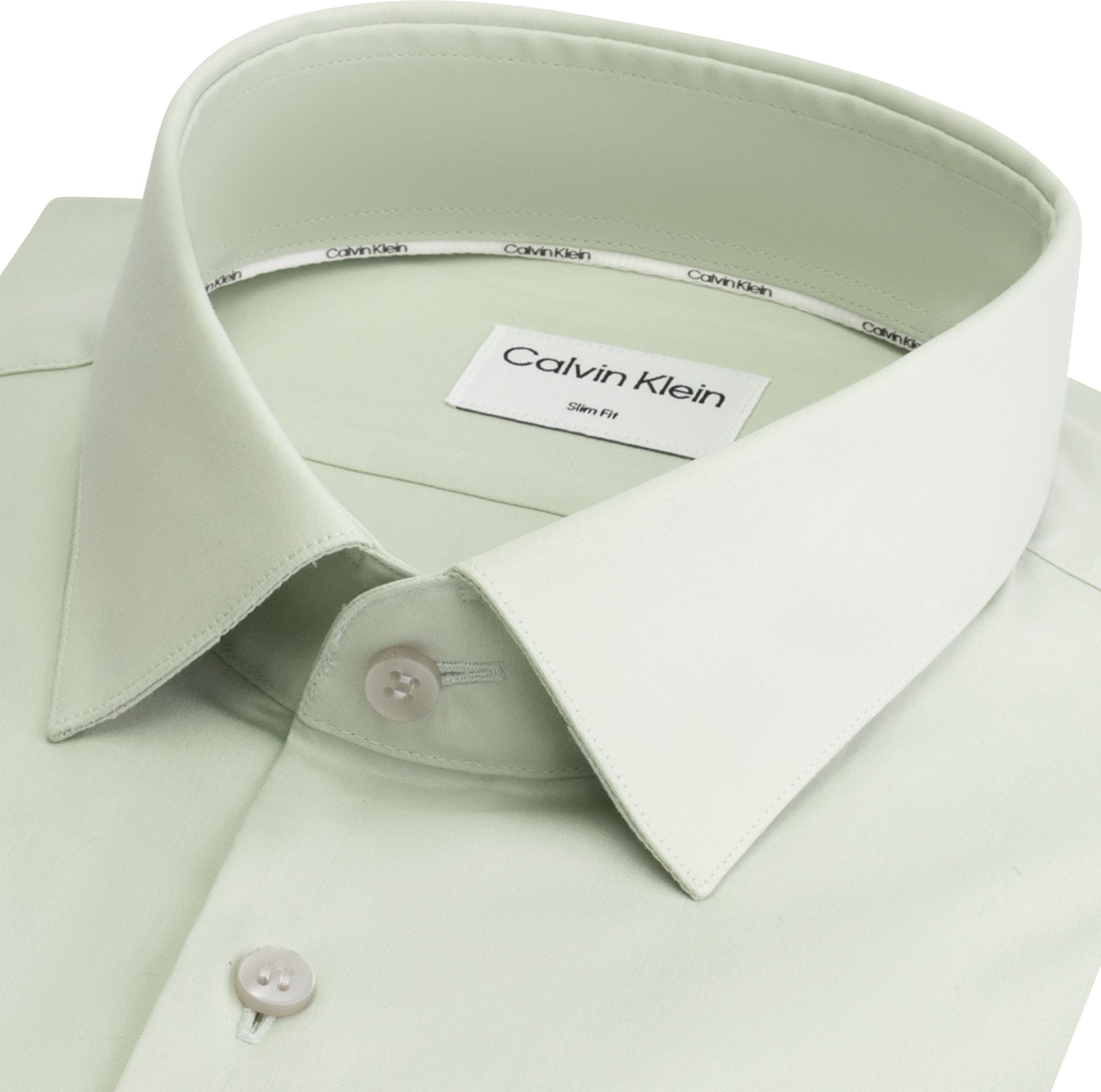 Calvin Klein slim fit overhemd, Poplin Stretch Slim Shirt, groen