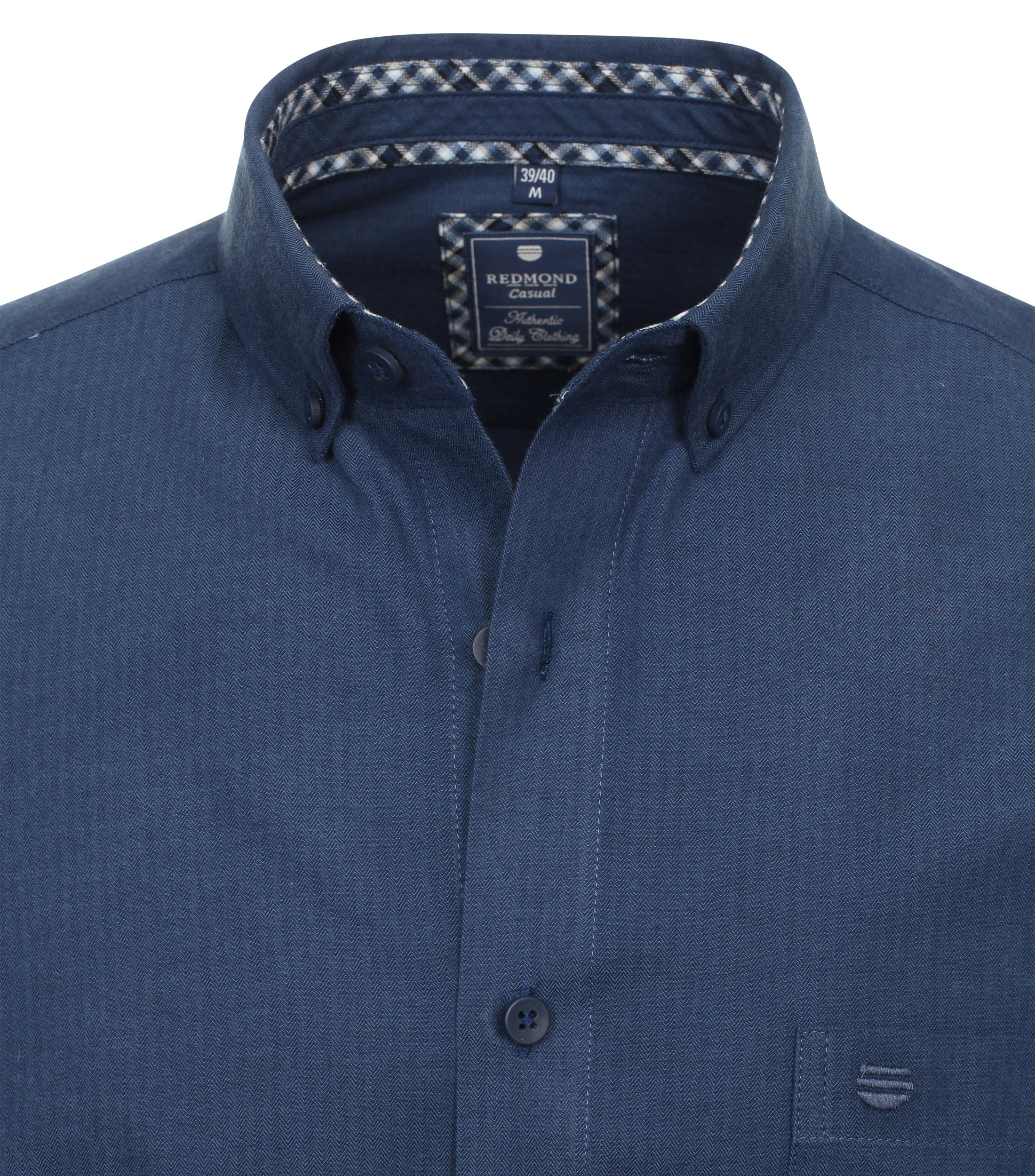 Redmond modern fit overhemd, twill, blauw