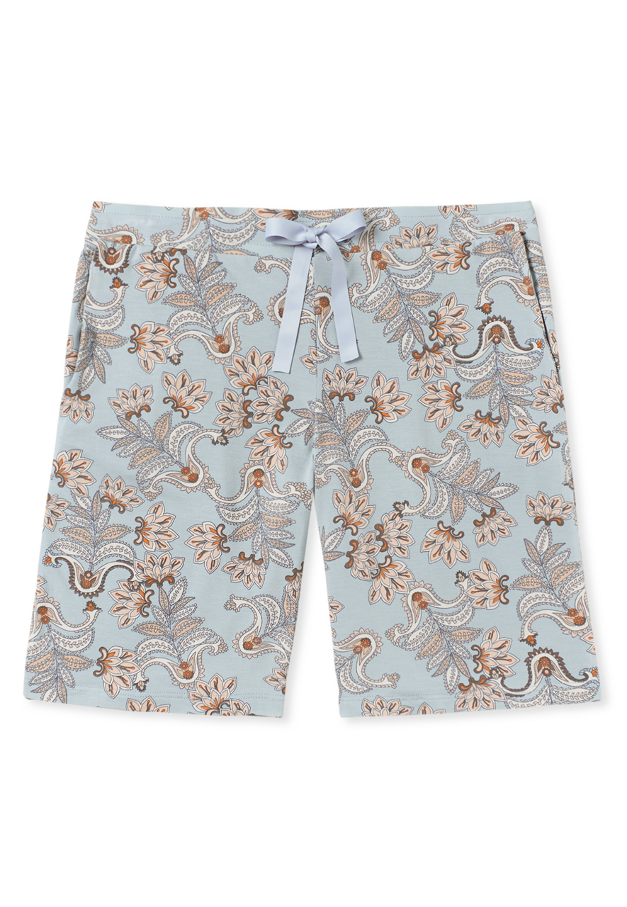 SCHIESSER Mix+Relax loungebroek kort, dames bermuda modal bluebird gedessineerd