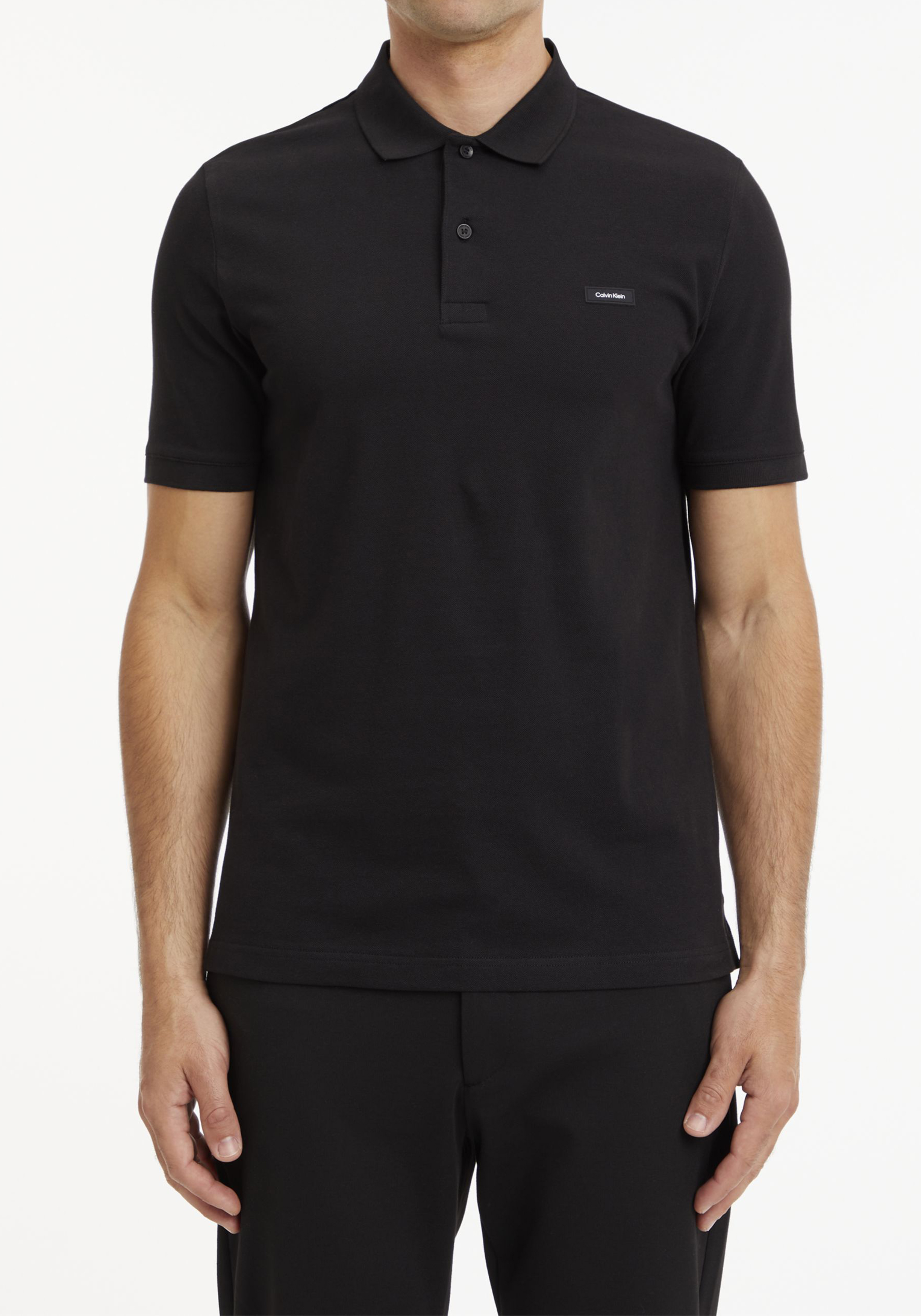 Calvin Klein Stretch Pique Slim Polo, zwart