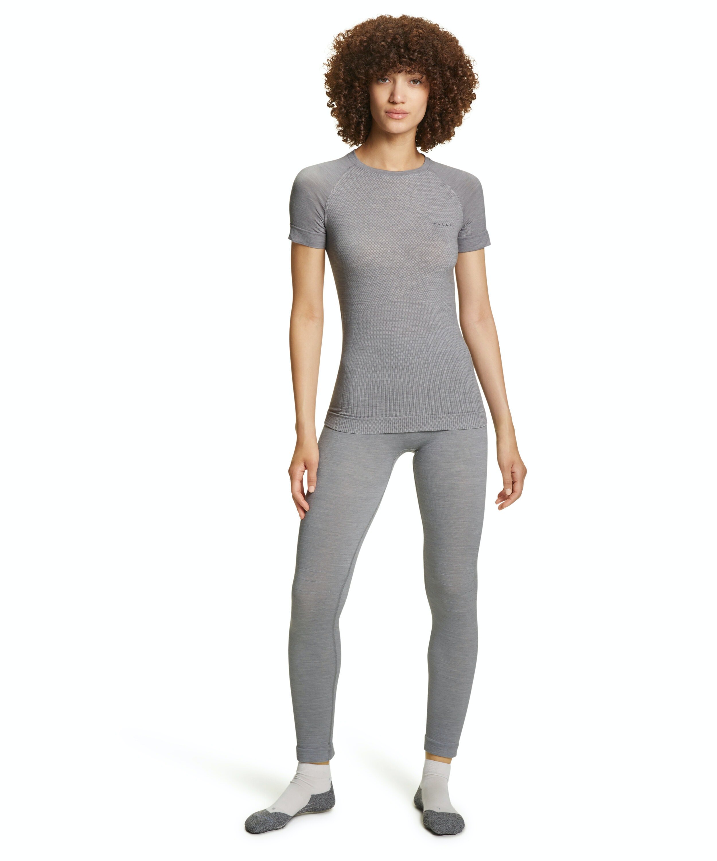 FALKE dames T-shirt Wool-Tech Light, thermoshirt, grijs (grey-heather)