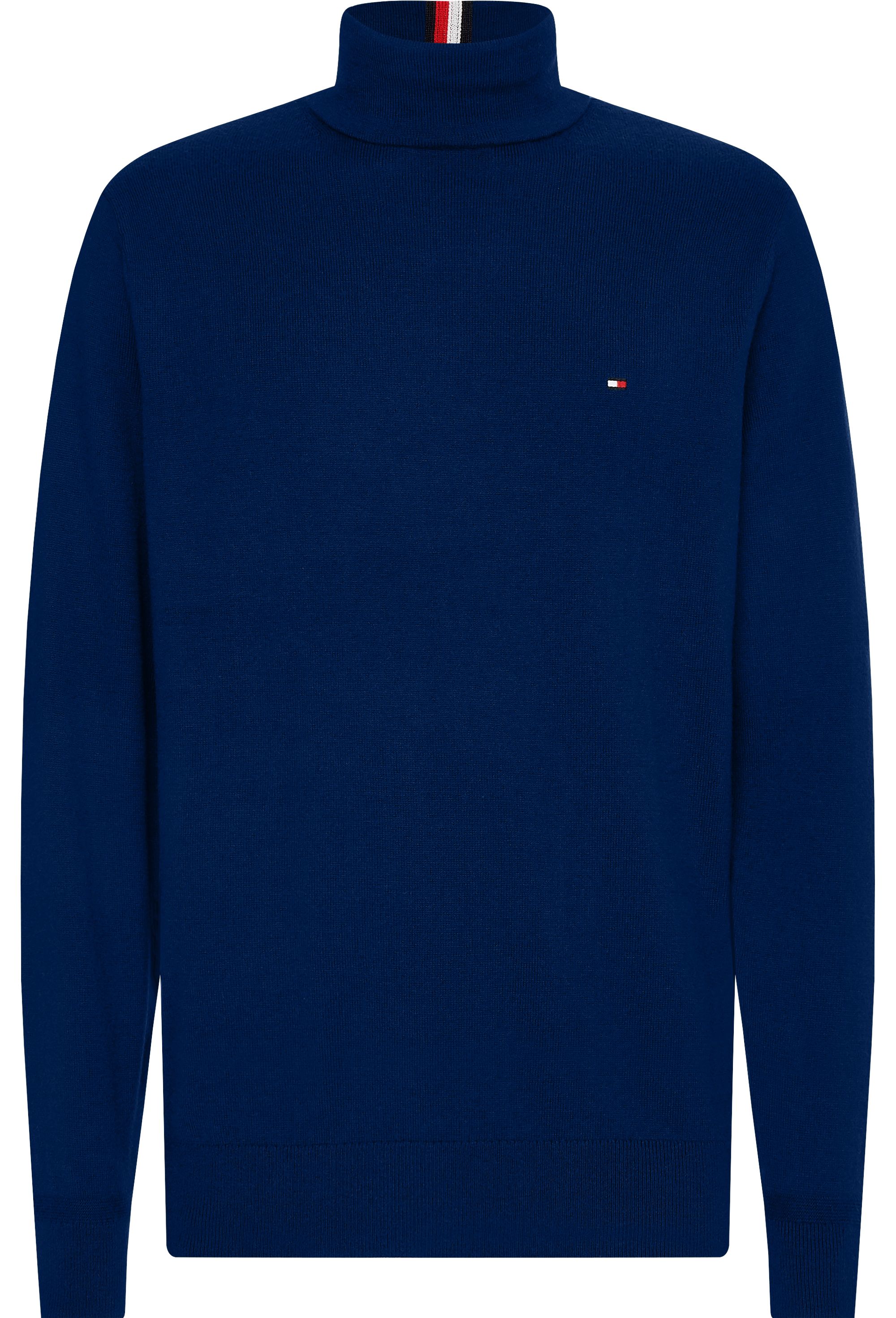 Tommy Hilfiger heren coltrui katoen, Pima Org Ctn Cashmere Roll Neck, blauw