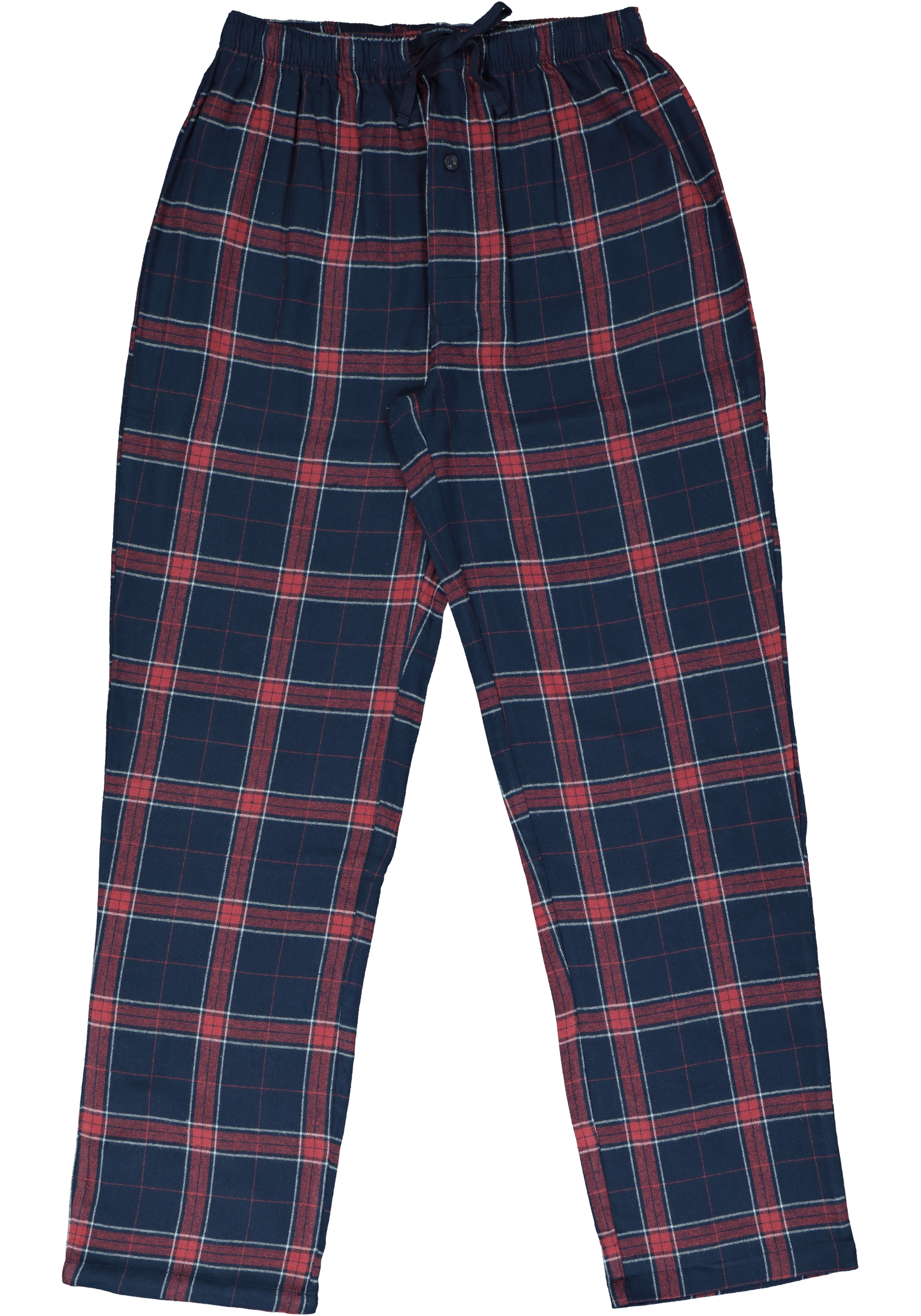 Gotzburg heren pyjama flanel met knoopjes, donkerblauw geruit