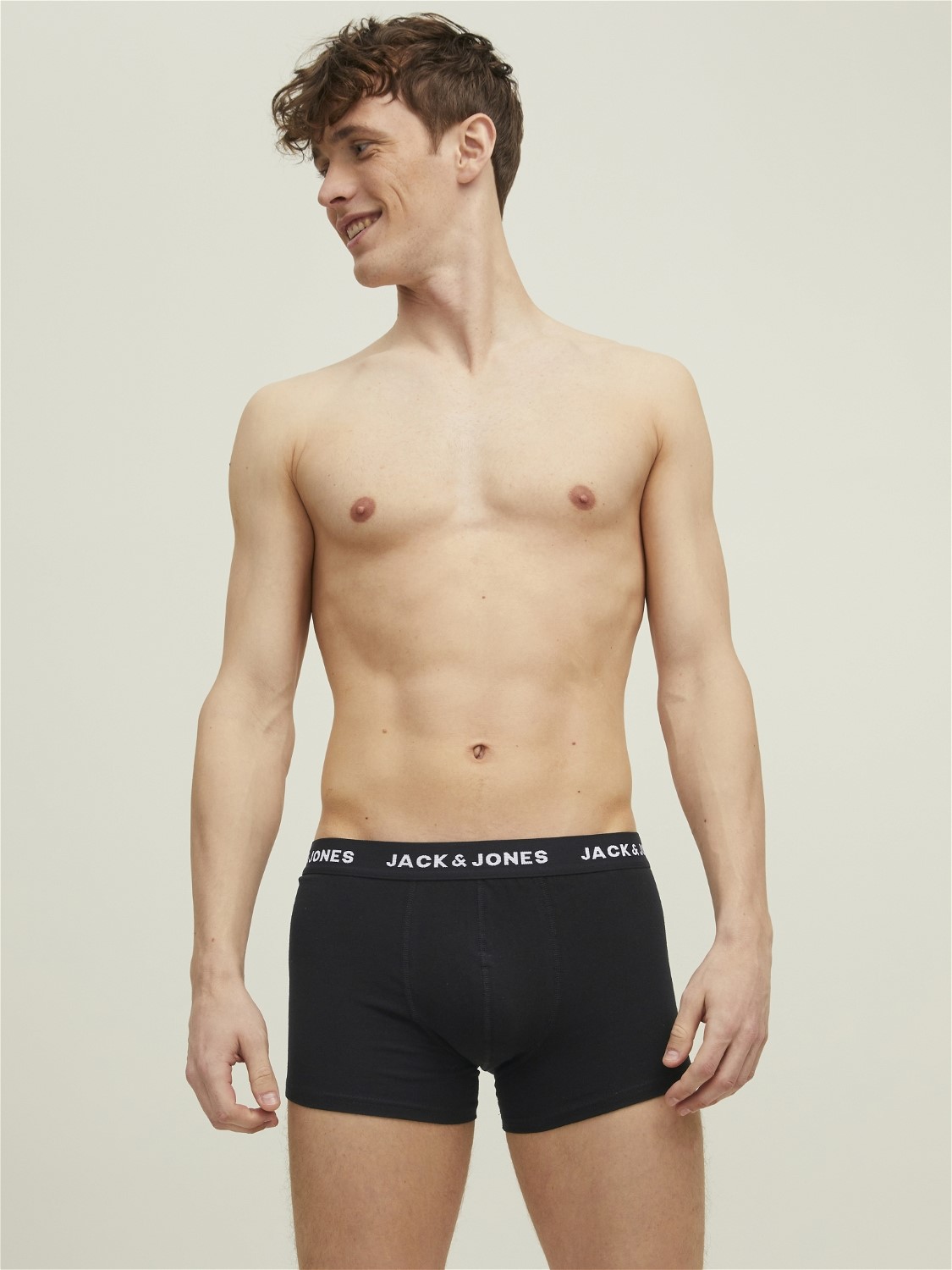 JACK & JONES Jacsolid trunks (10-pack), heren boxers normale lengte, zwart