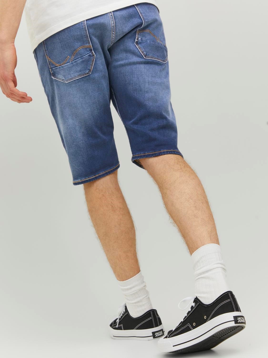 JACK & JONES Scale Long Shorts regular fit, heren jeans korte broek, denimblauw