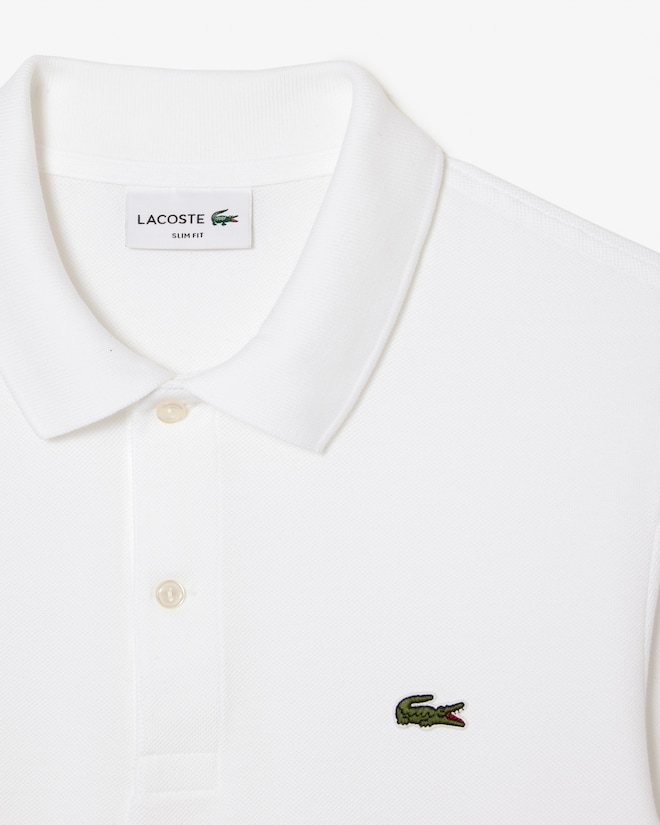 Lacoste Slim Fit polo lange mouw, wit