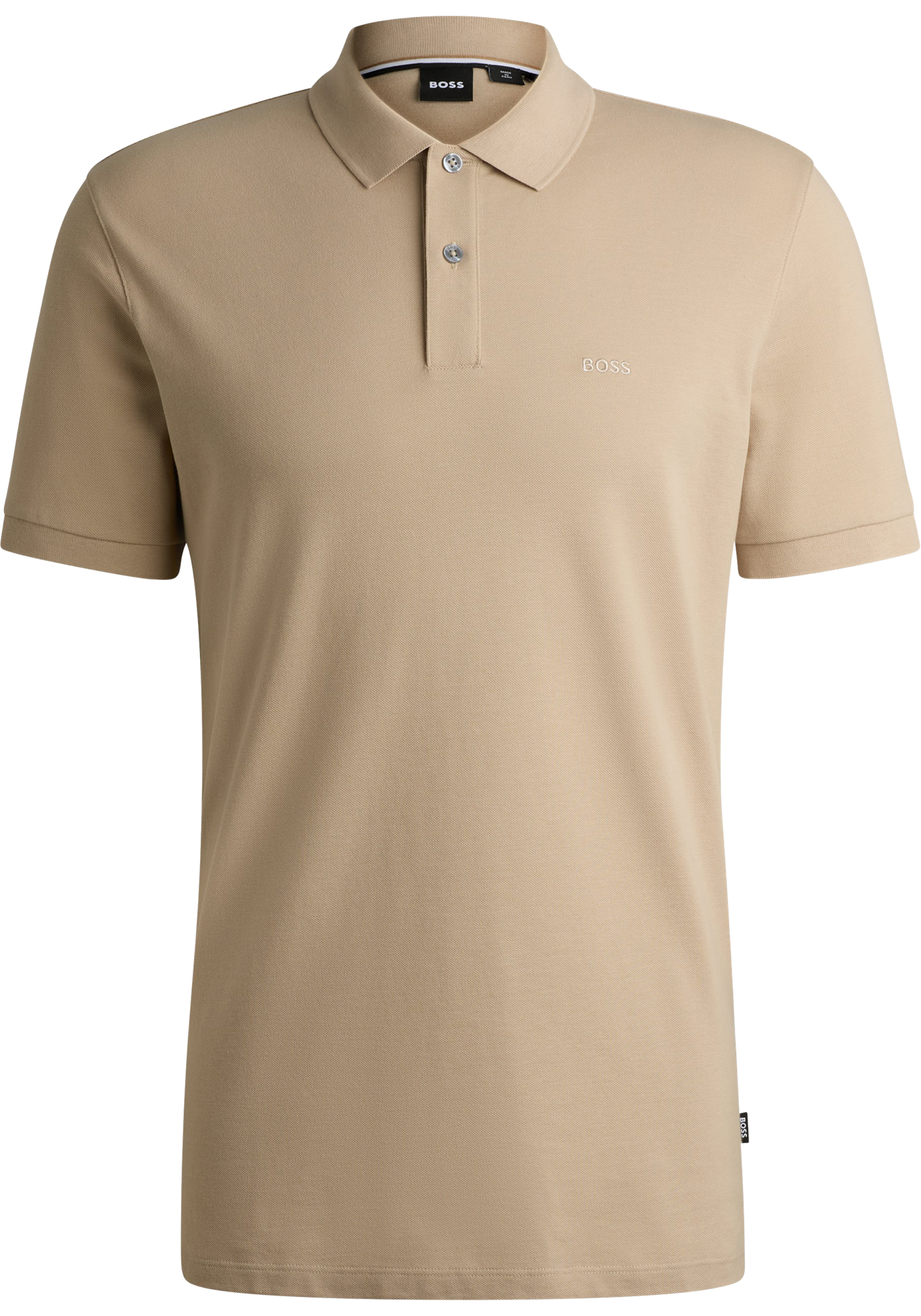 BOSS Pallas regular fit polo, pique, licht beige