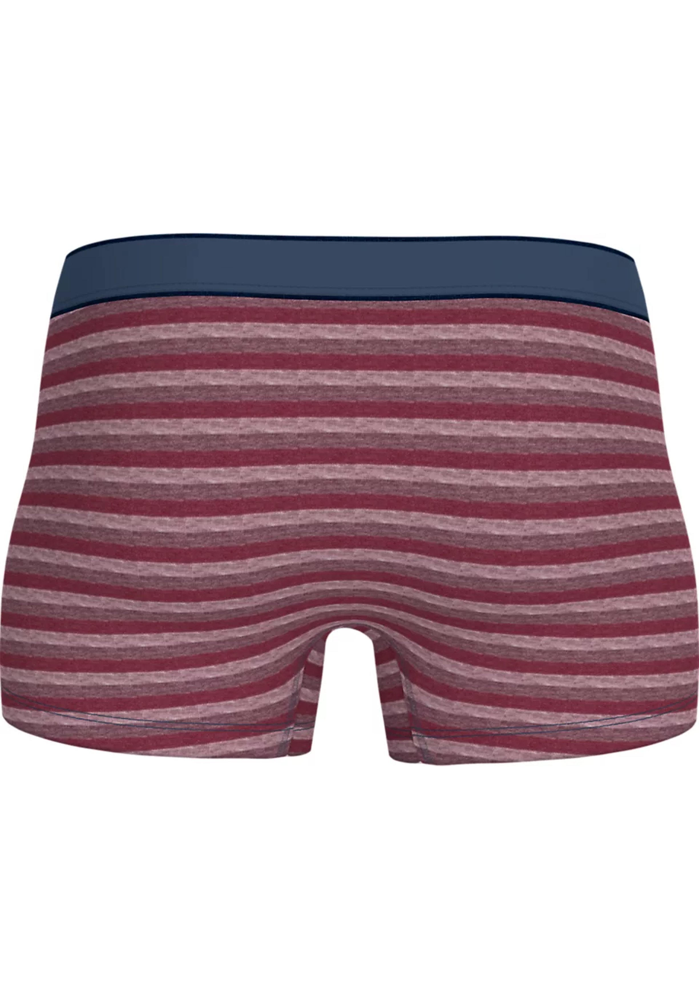 Tommy Hilfiger trunk (3-pack), heren boxers normale lengte, verschillende kleuren rood melange en gestreept