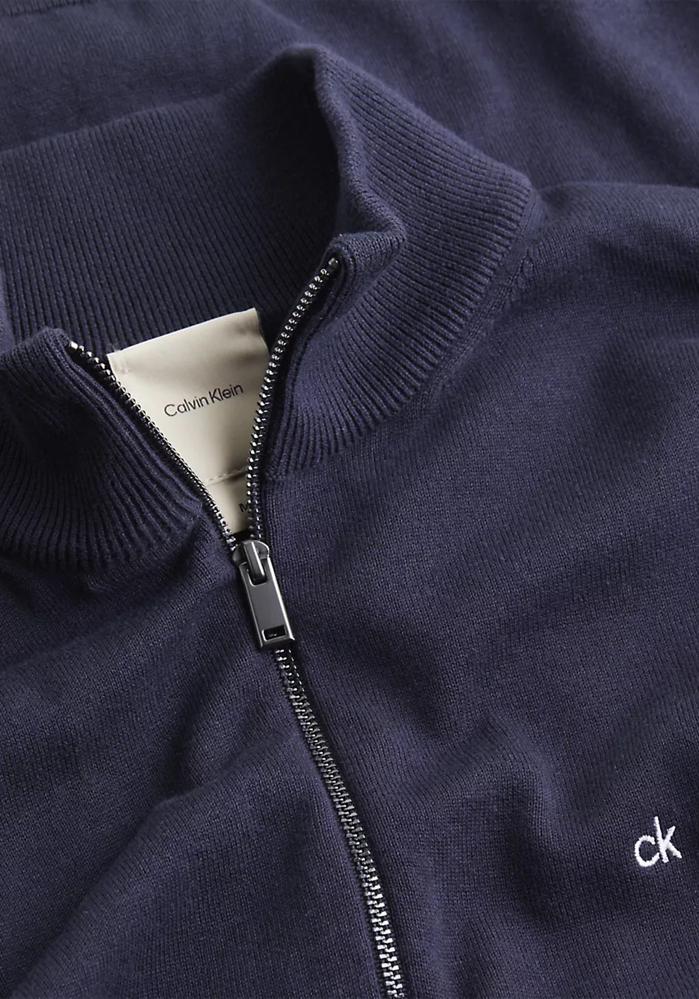 Calvin Klein heren pullover katoen met zijde, donkerblauw